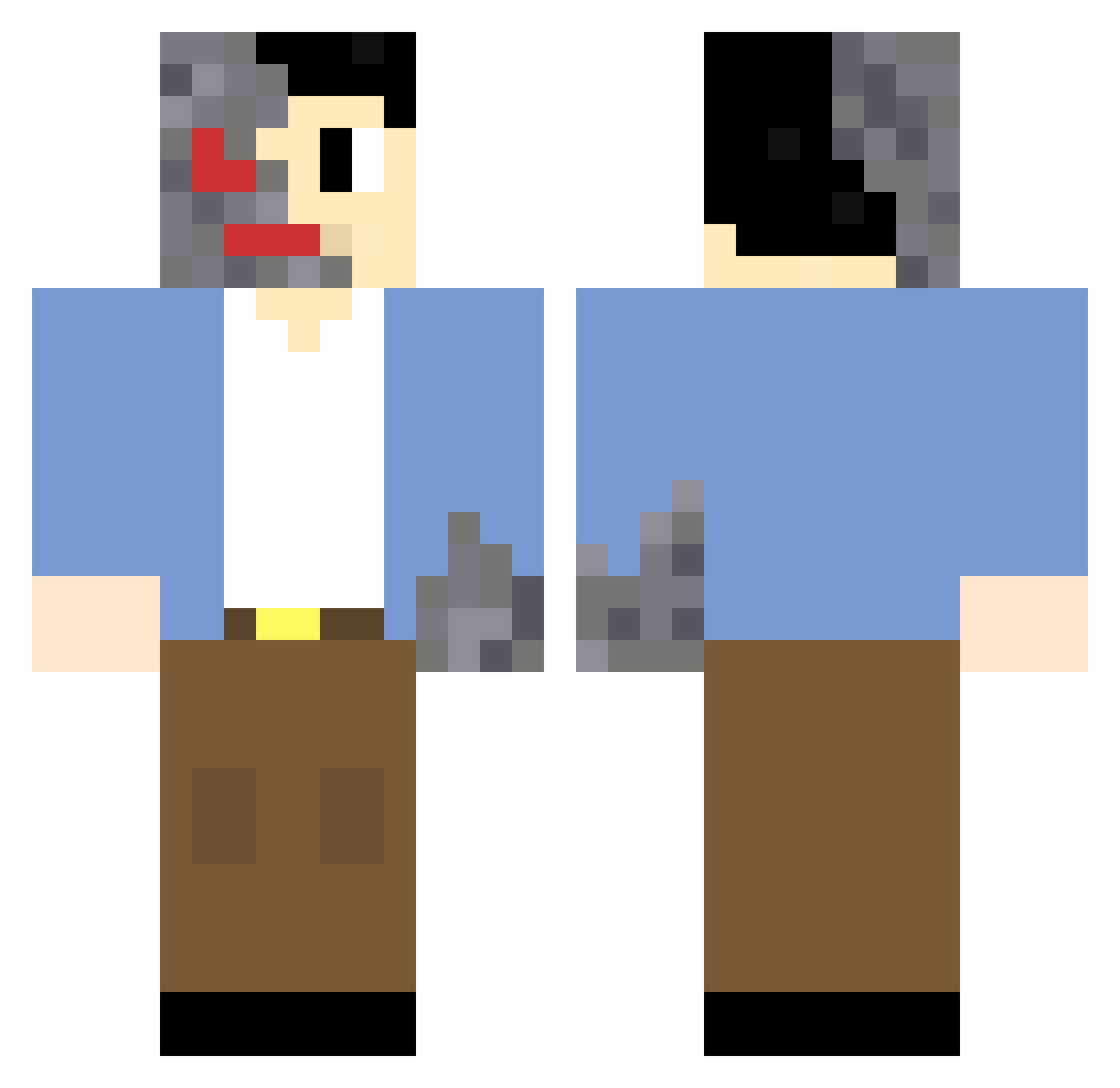DebuYGames Minecraft skin, front and back view