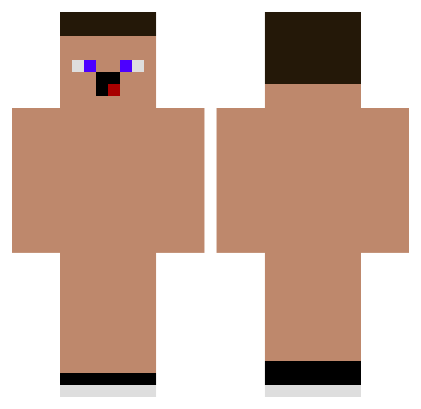 Trimer Minecraft skin, front and back view