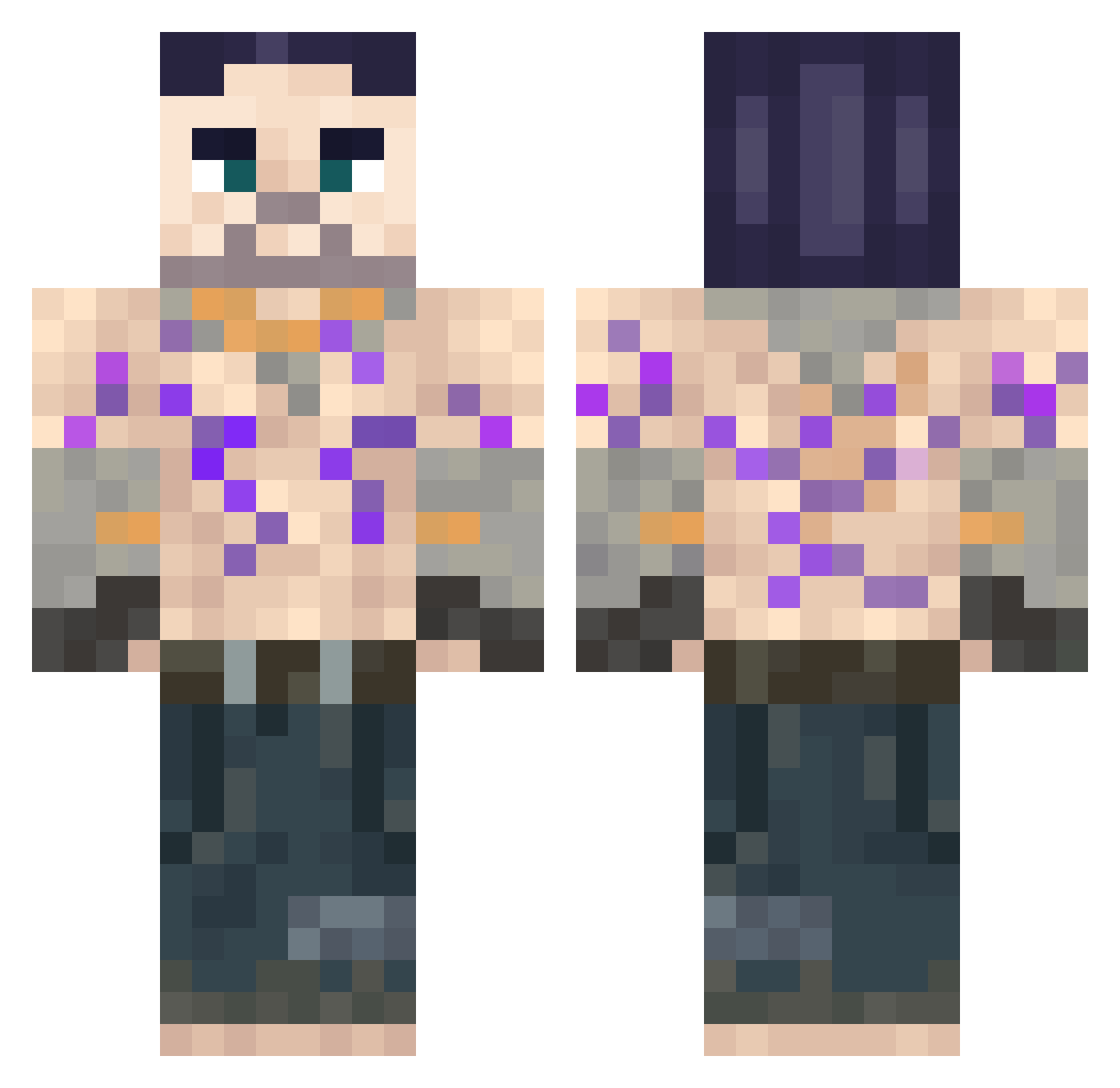 Prokir_07 Minecraft skin, front and back view