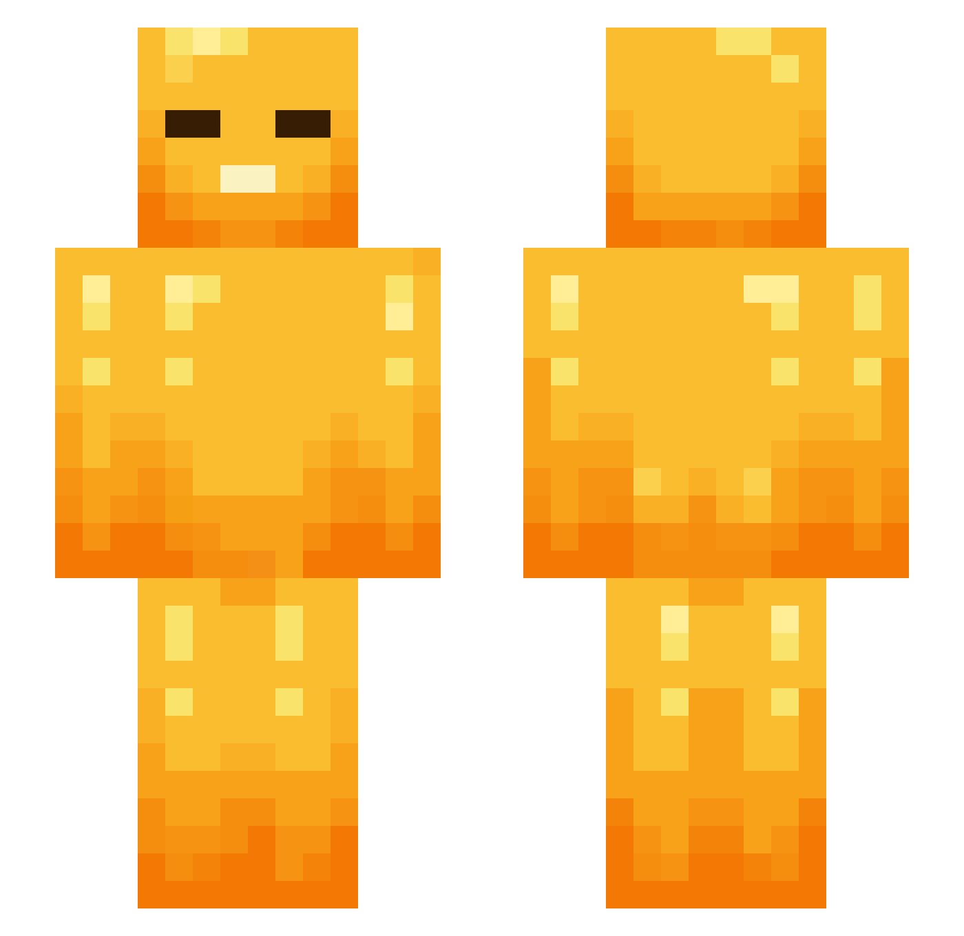 EggsOnCrack Minecraft skin, front and back view