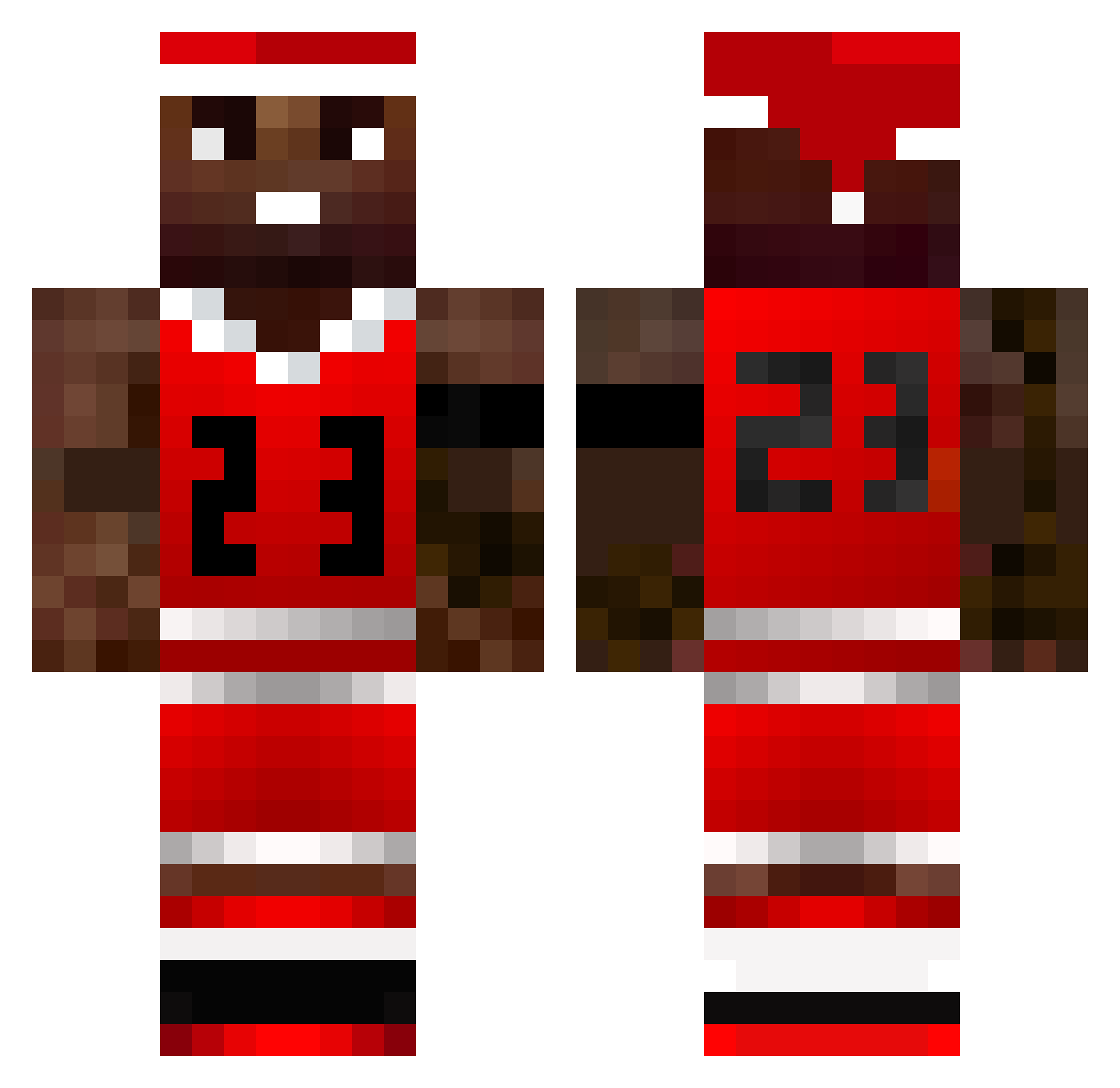 T0RSDAG Minecraft skin, front and back view