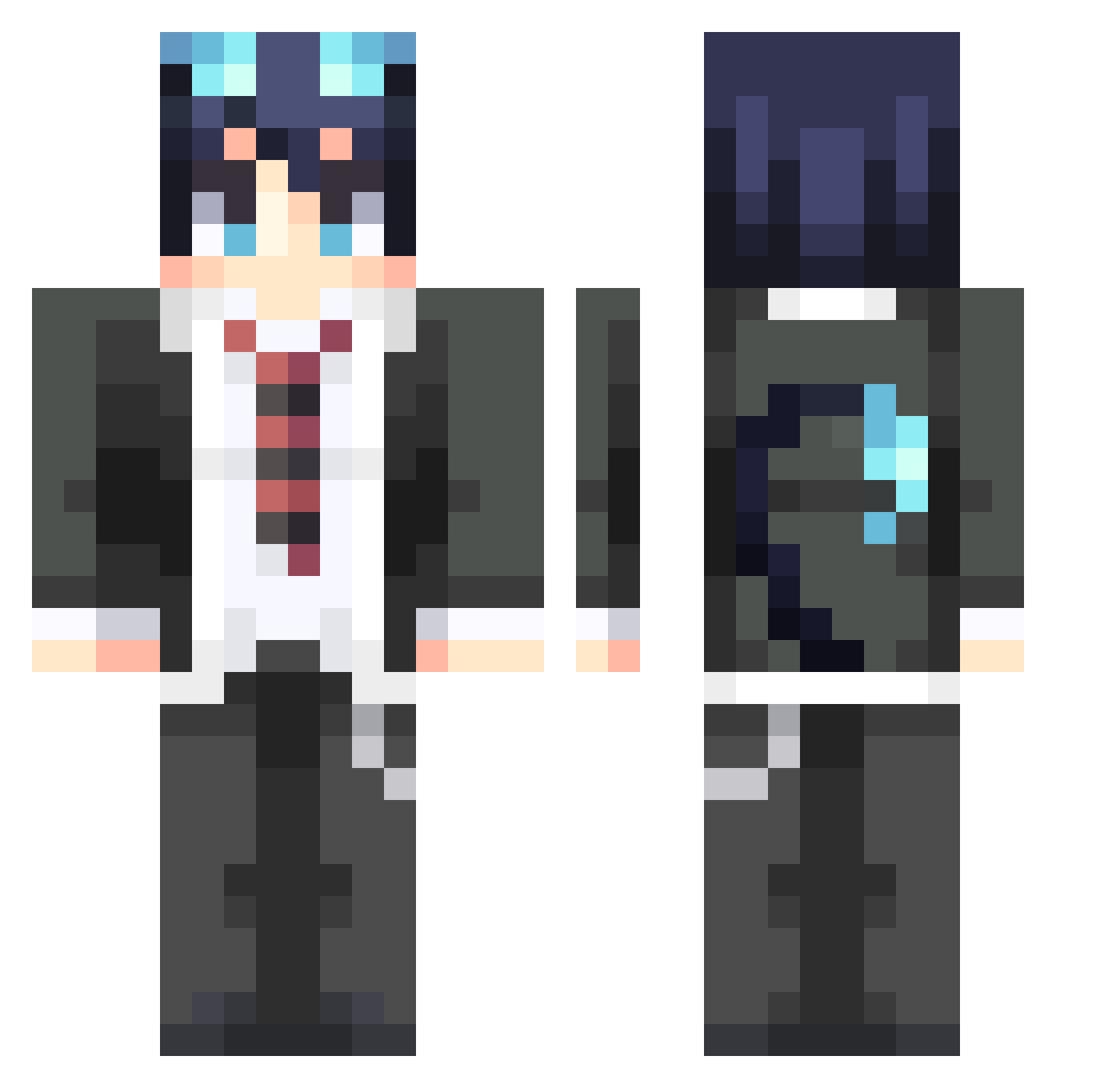 Rywhandar1 Minecraft skin, front and back view
