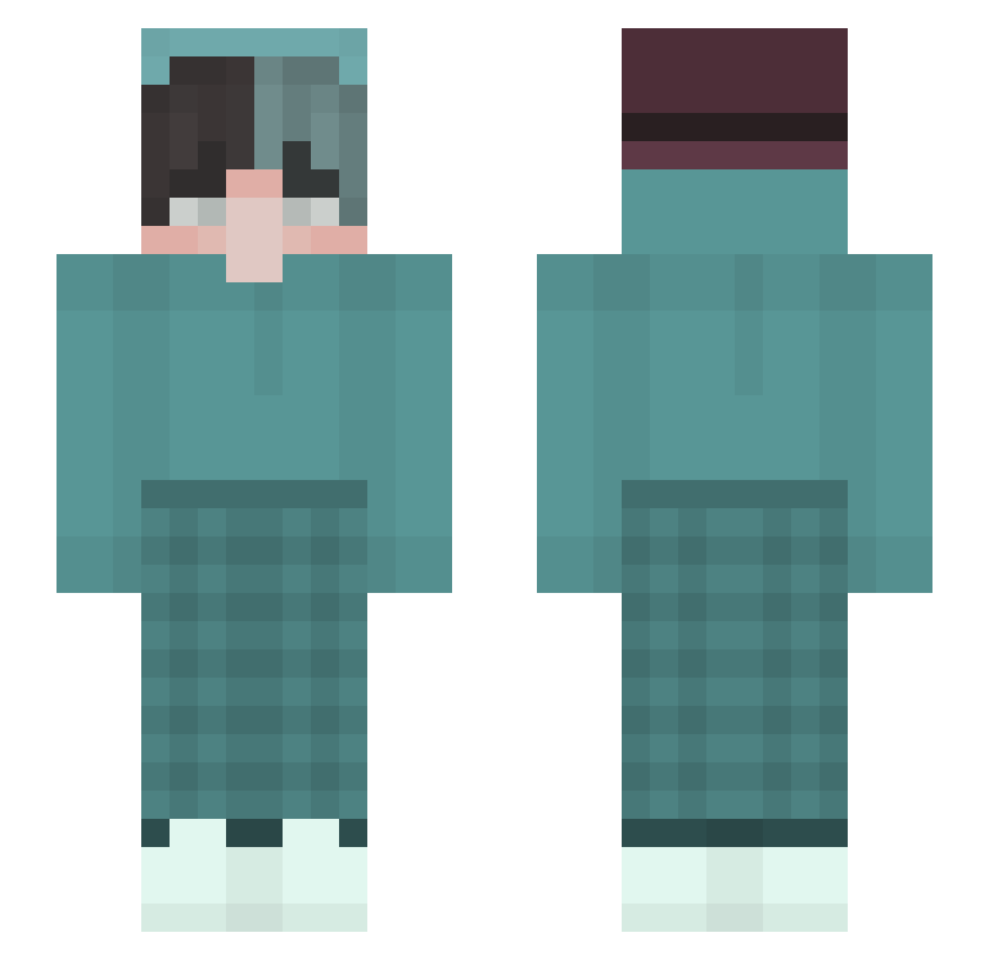 SEME4KAa Minecraft skin, front and back view
