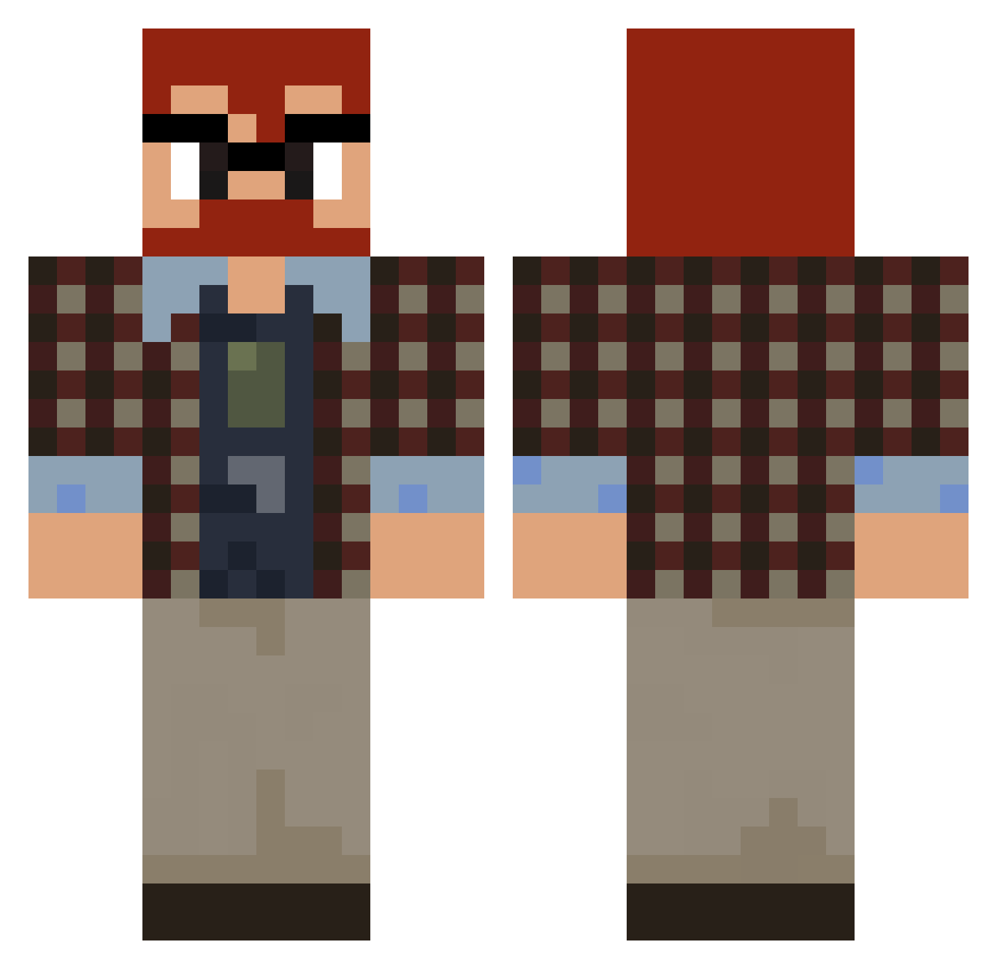 Alex_YiiK Minecraft skin, front and back view