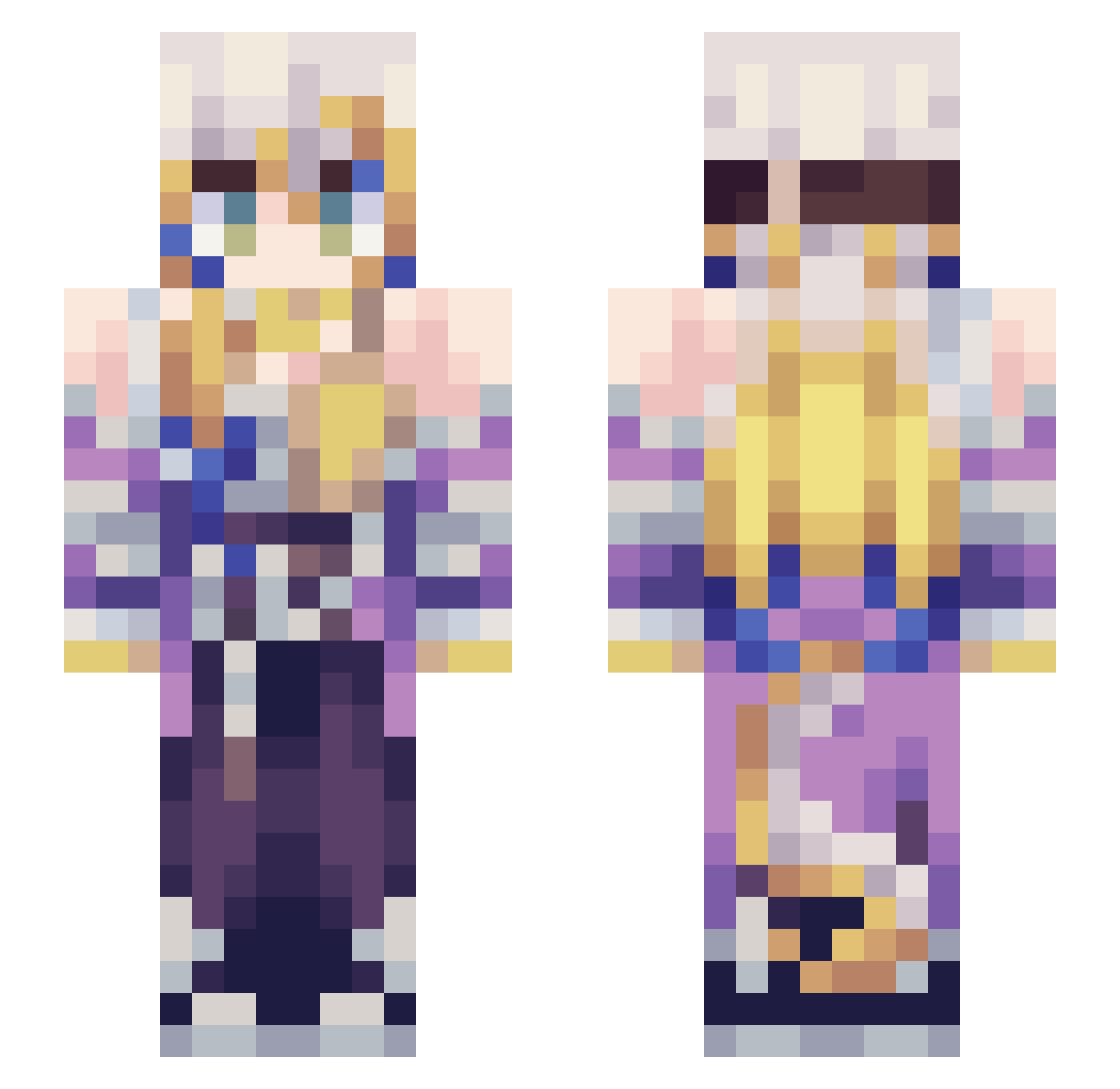 Optraz_Roundie Minecraft skin, front and back view