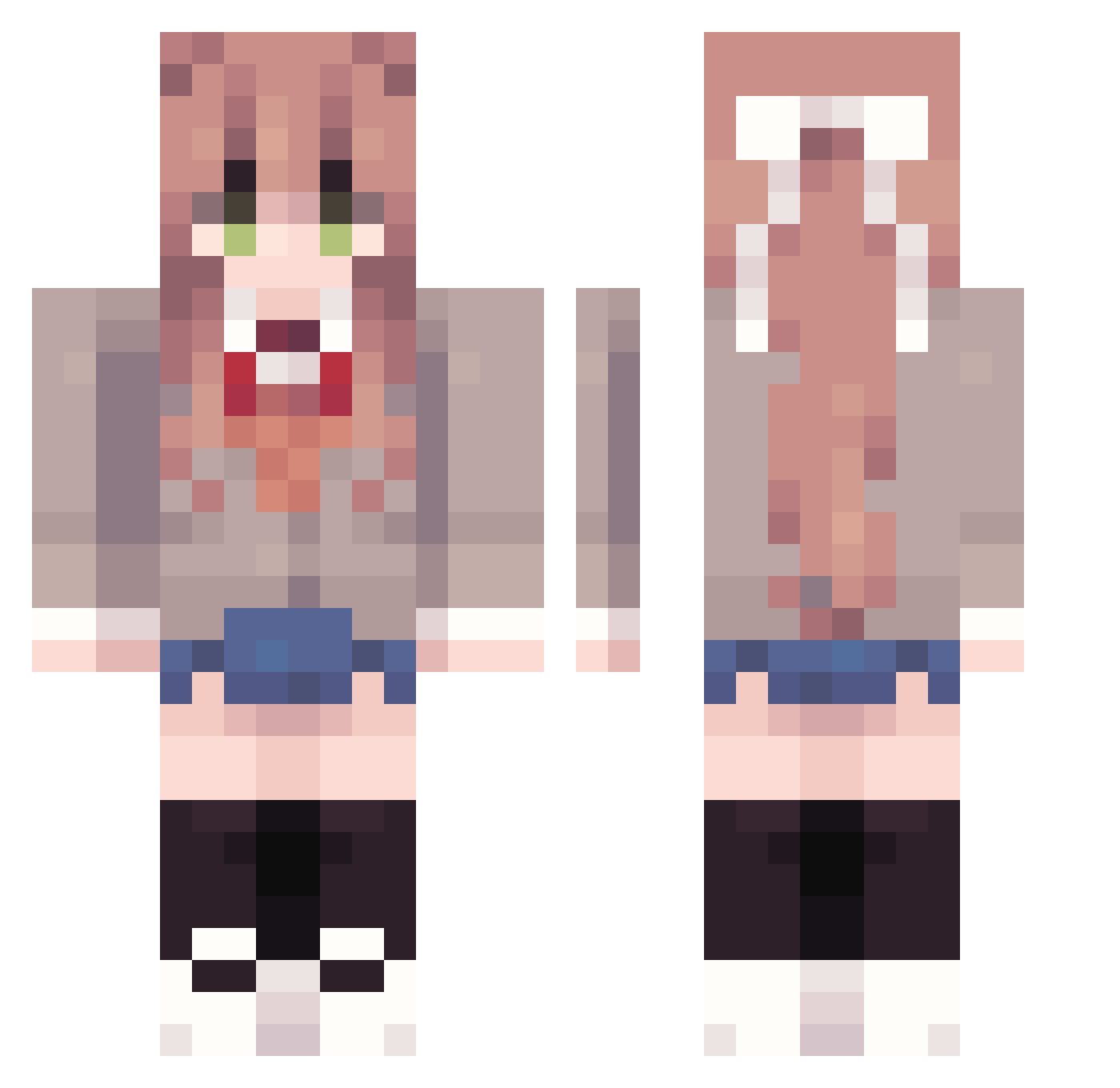 ImVine Minecraft skin, front and back view
