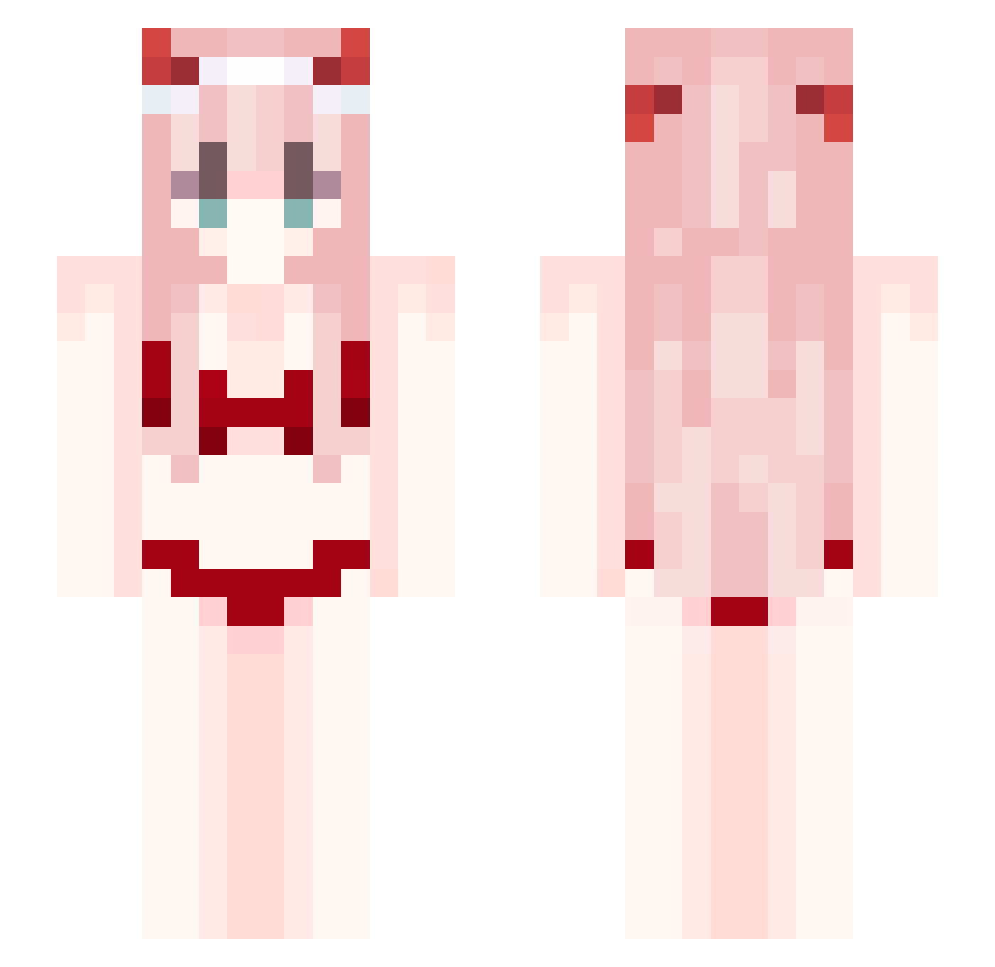 XlaceEdit Minecraft skin, front and back view