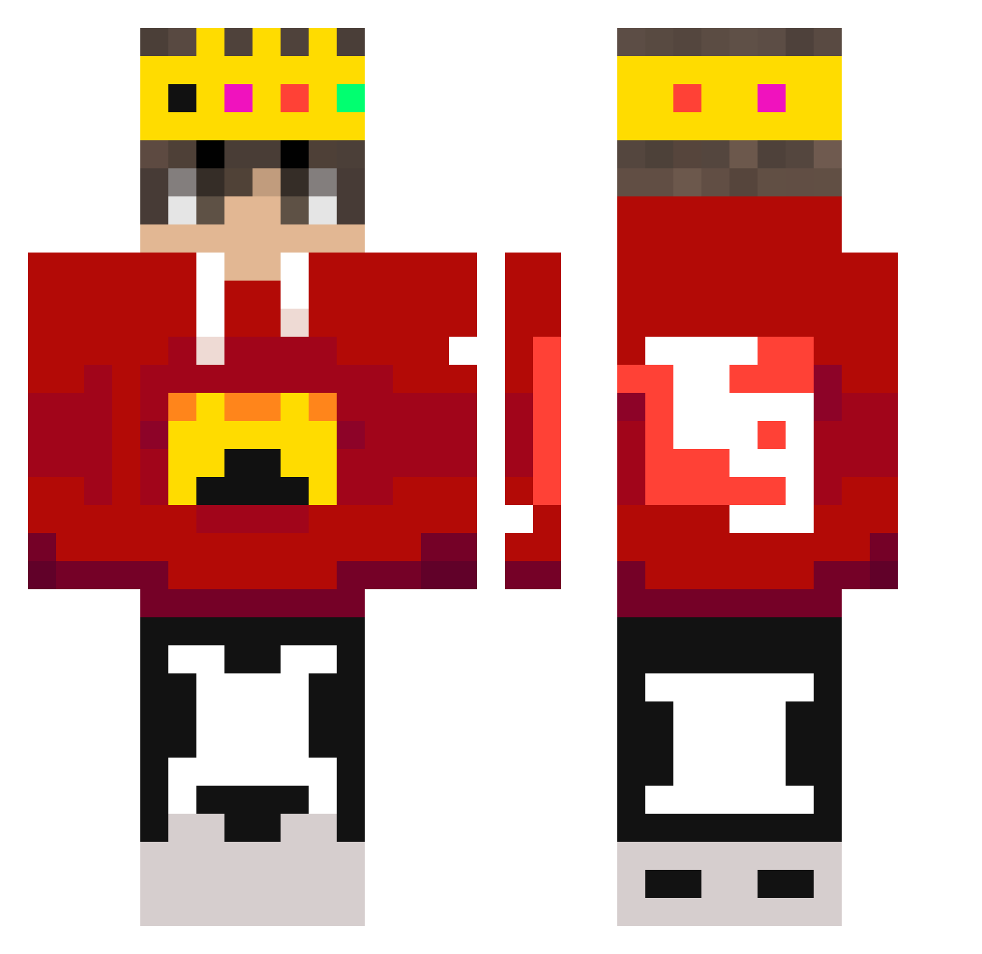 TryHard_9x Minecraft skin, front and back view