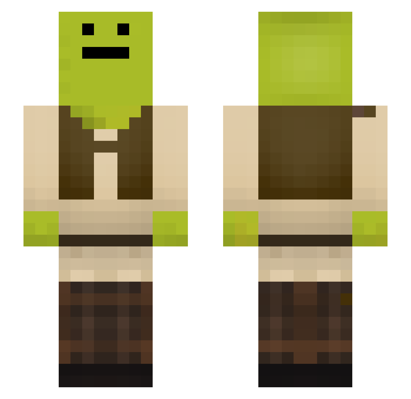 Algorithm Minecraft skin, front and back view