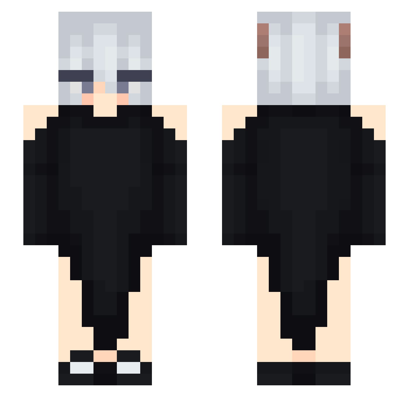 VisiblyStupid Minecraft skin, front and back view