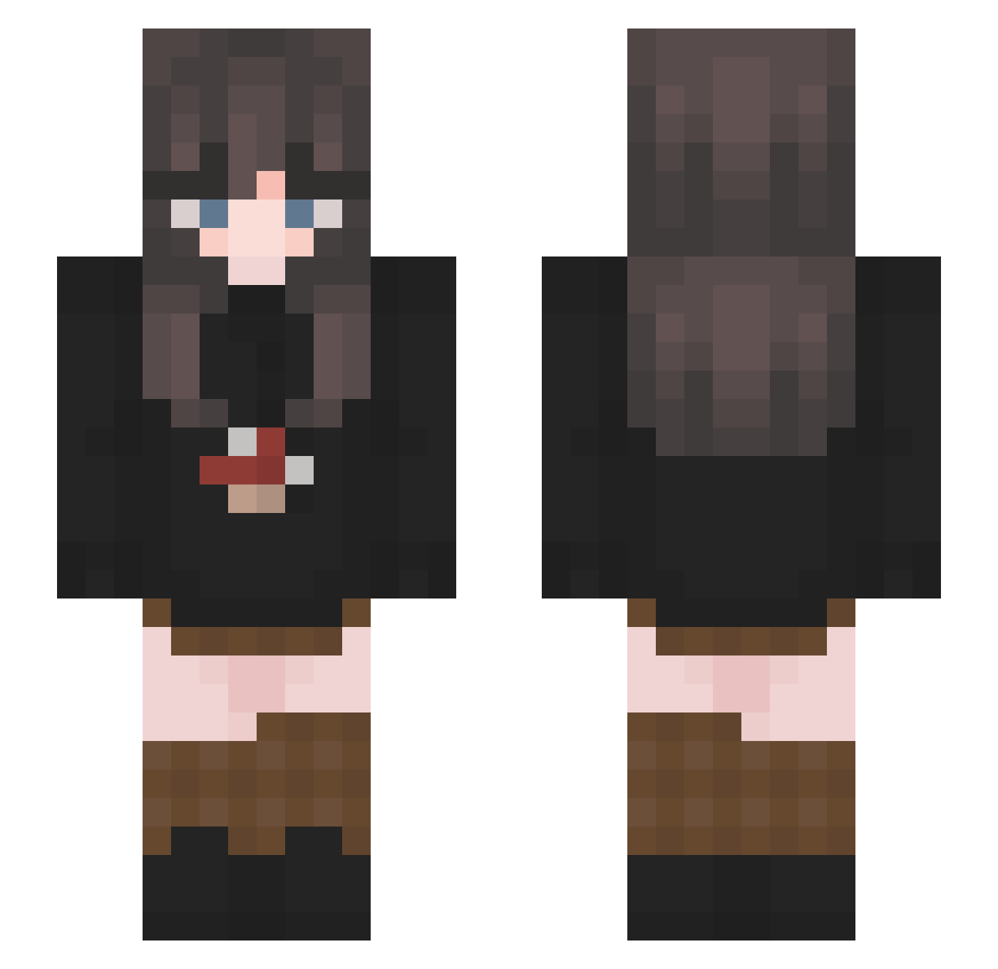 Thegns Minecraft skin, front and back view
