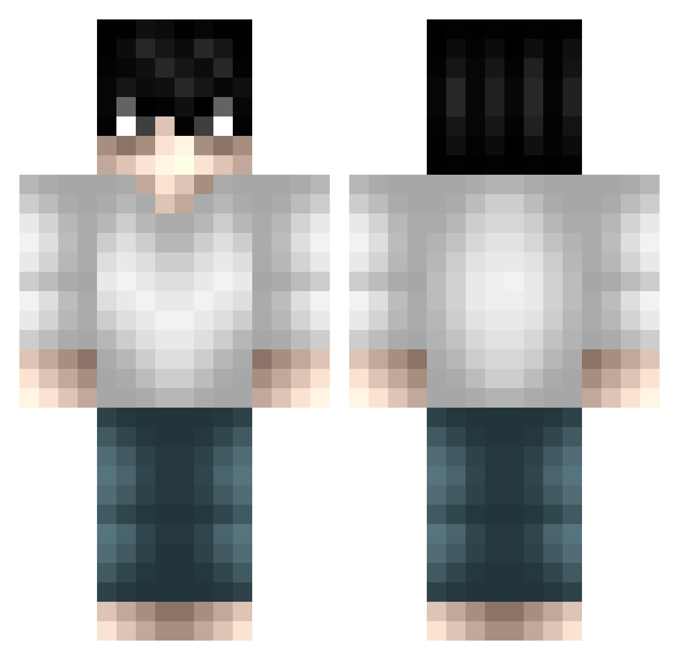 NinjaCLIPEDyou Minecraft skin, front and back view