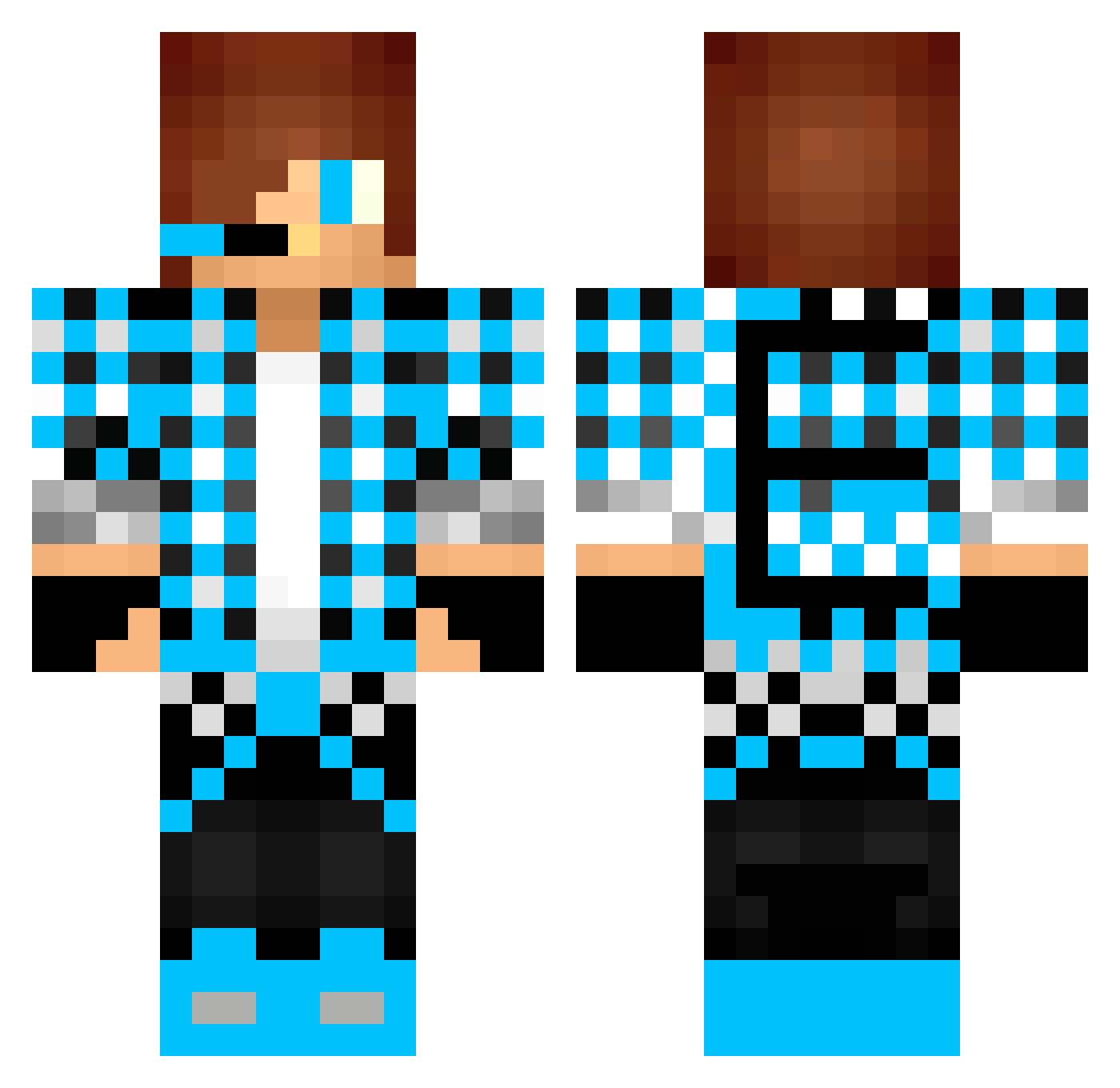 Cannons Minecraft skin, front and back view