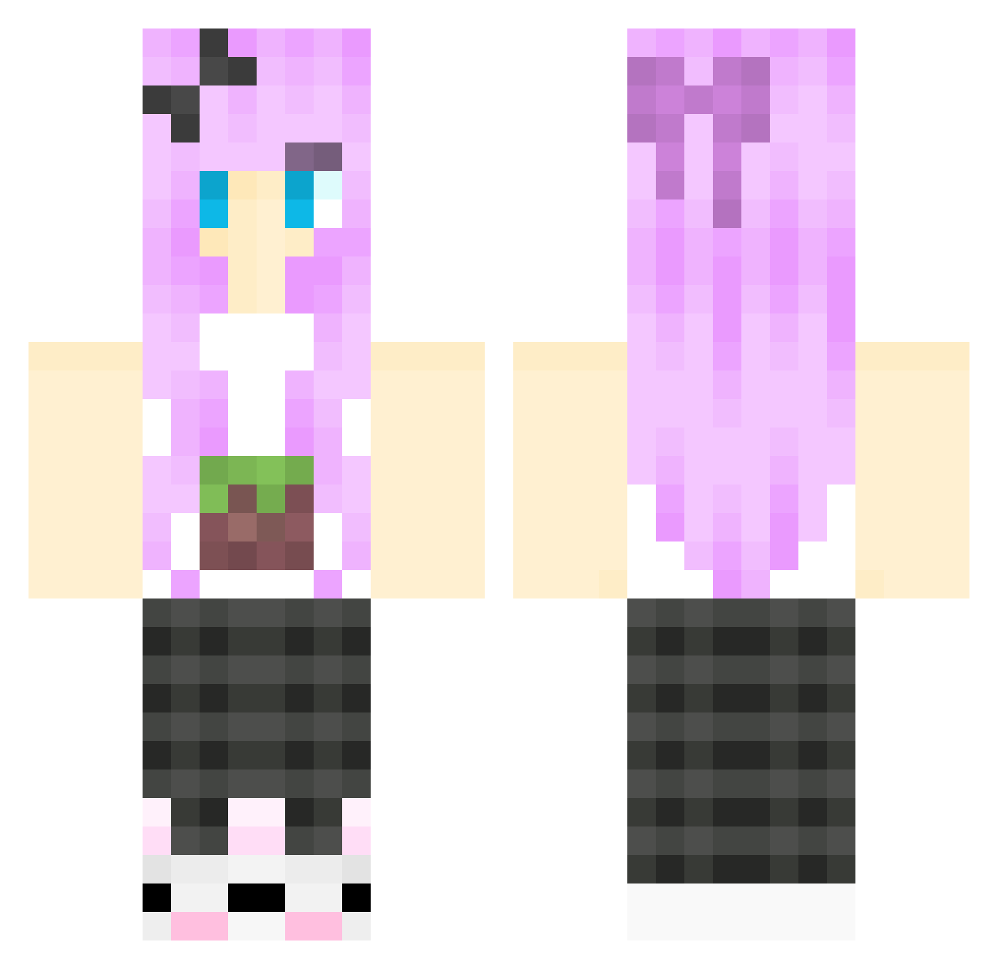 Snixxaz Minecraft skin, front and back view