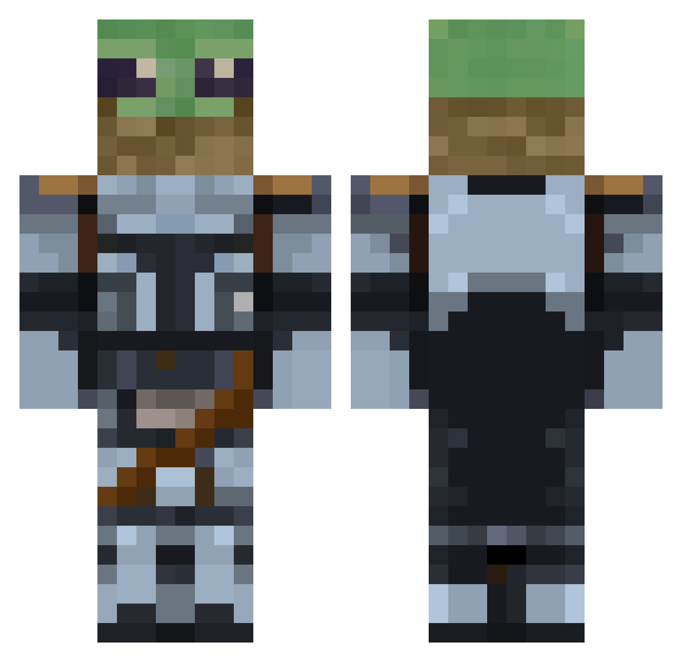 Horse Minecraft skin, front and back view