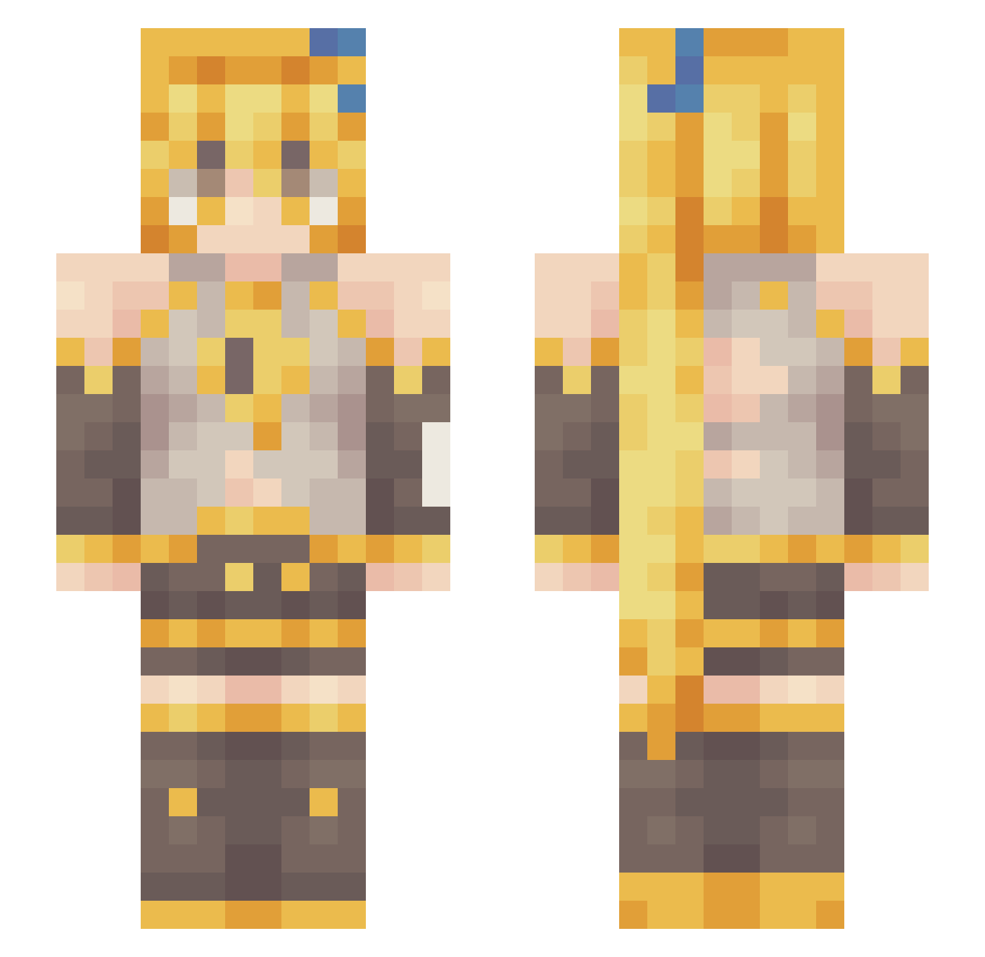 NebulaLia Minecraft skin, front and back view