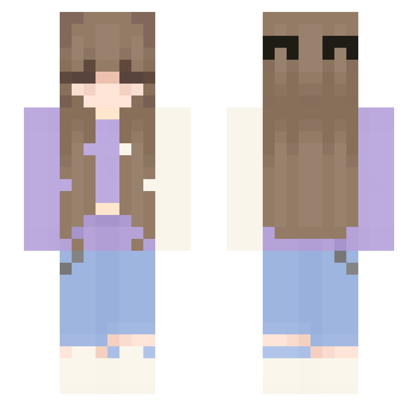 Razelin Minecraft skin, front and back view
