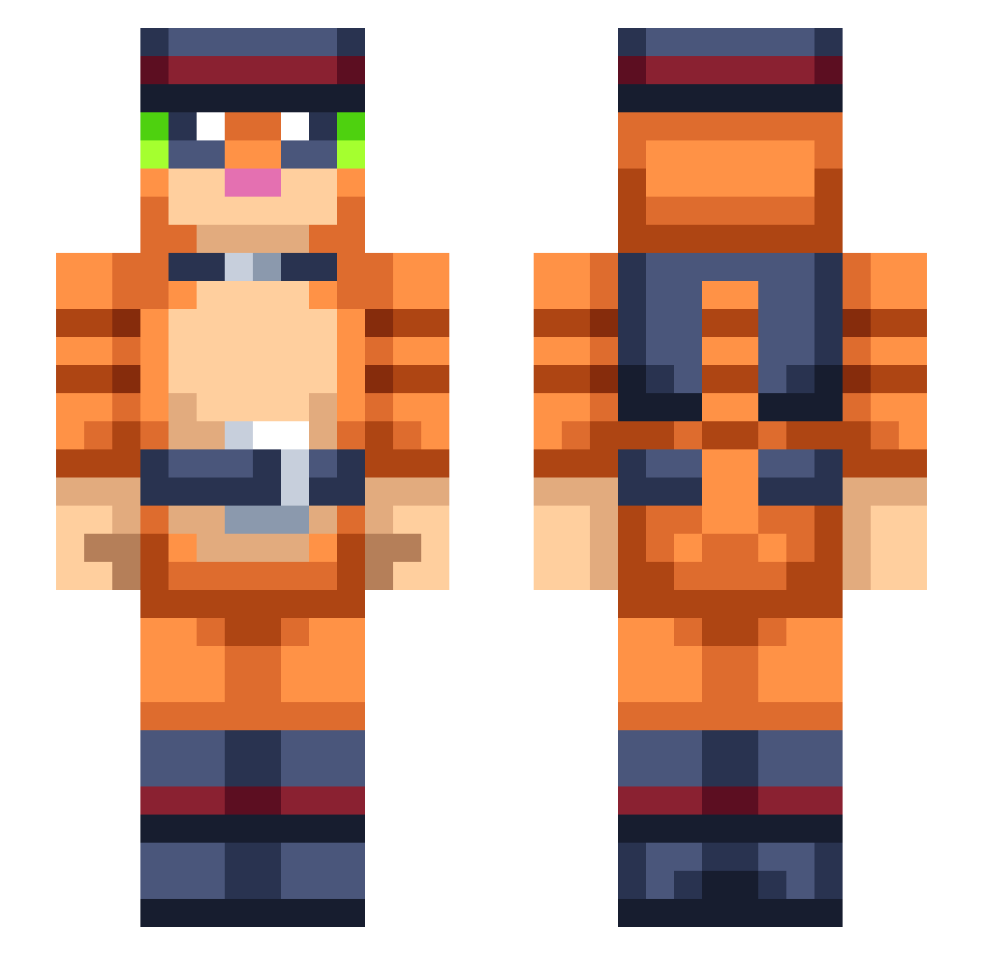 BaronBaird Minecraft skin, front and back view