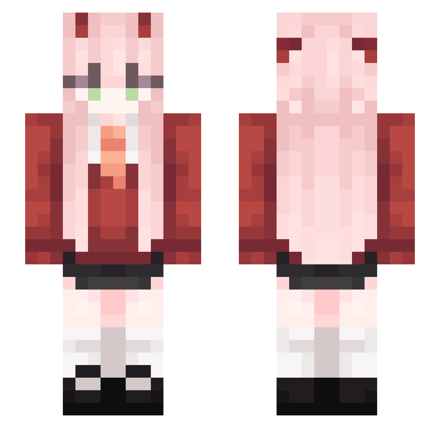SpiritFox13 Minecraft skin, front and back view