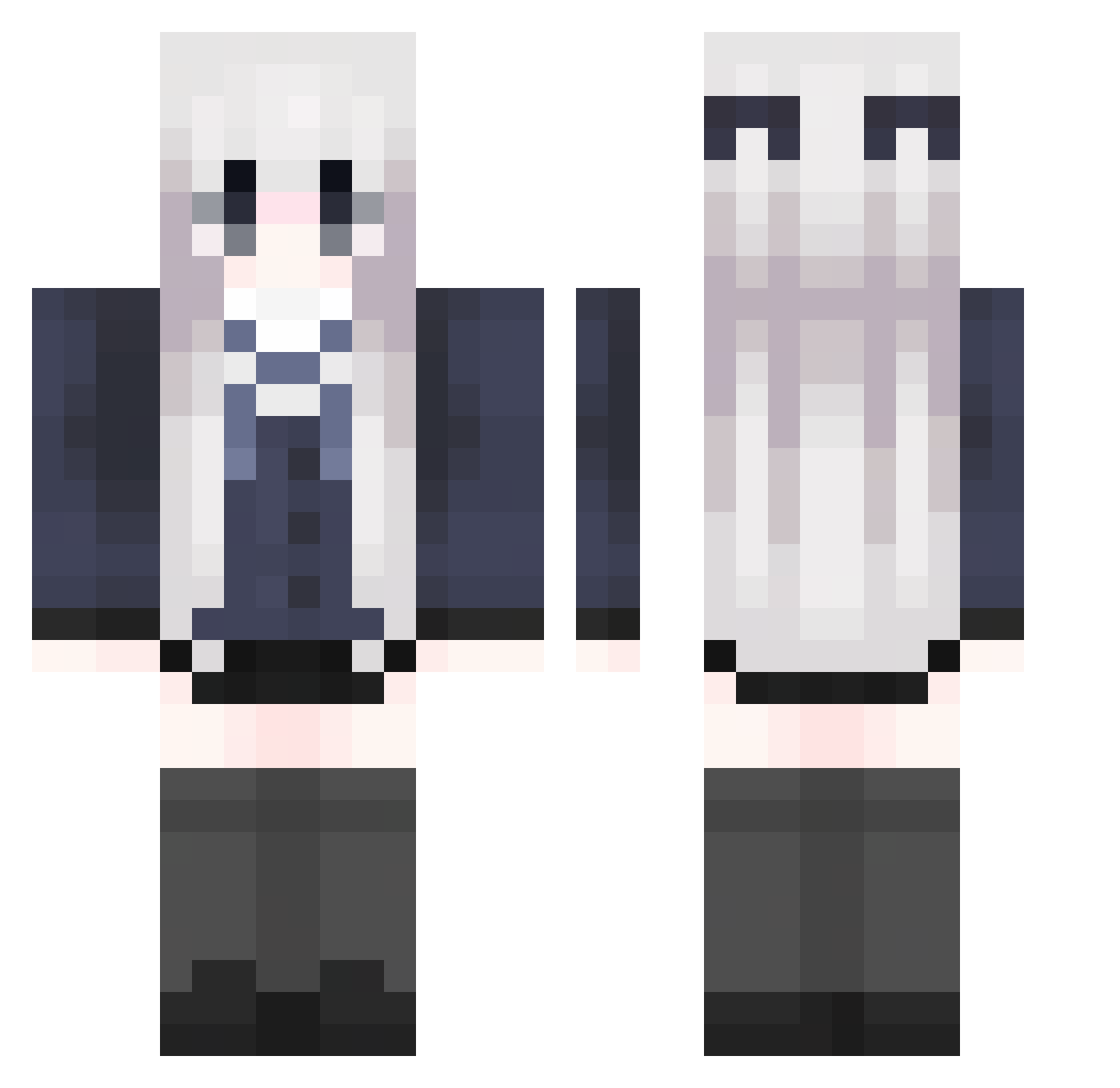 AlphaNotFound Minecraft skin, front and back view