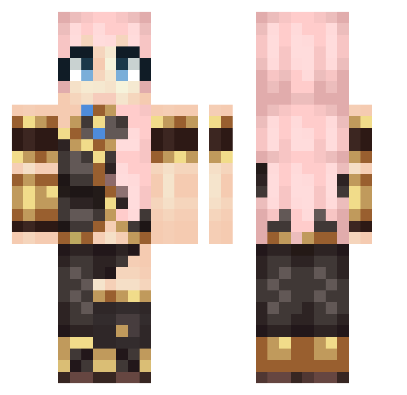 Swiftnutt Minecraft skin, front and back view