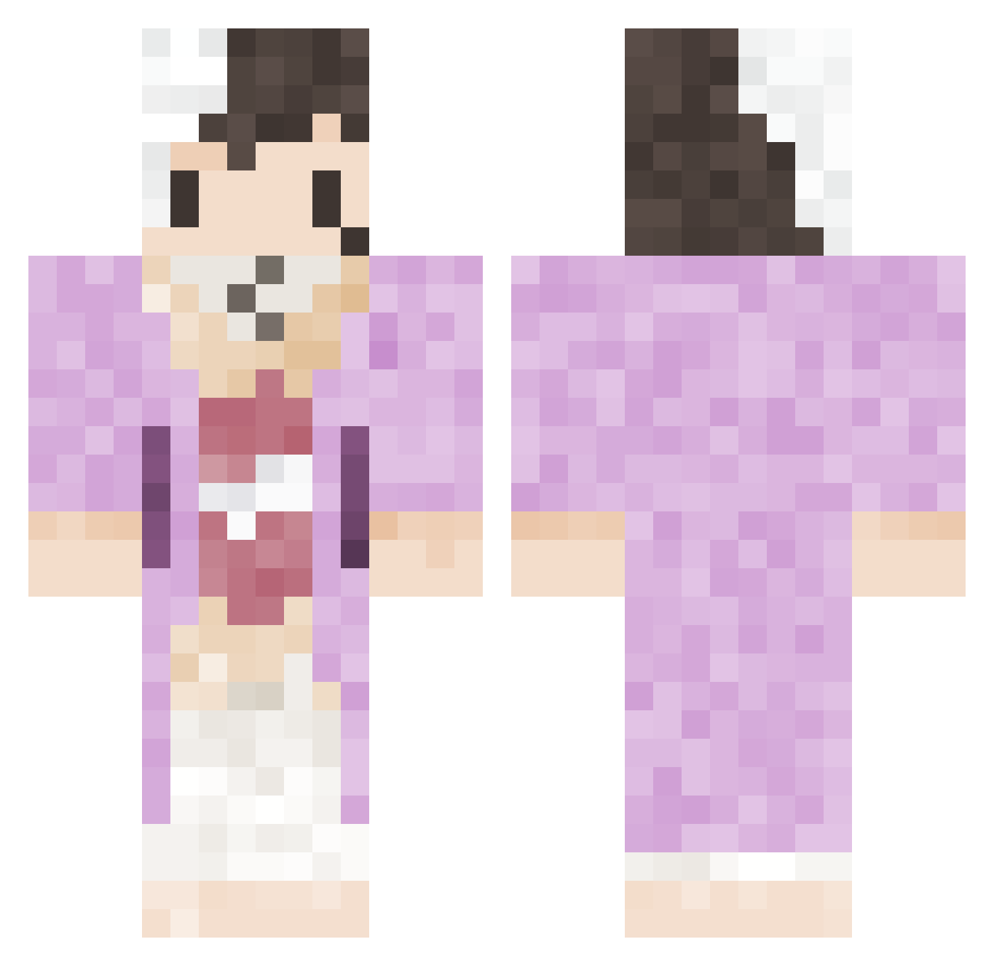 Mobtek Minecraft skin, front and back view