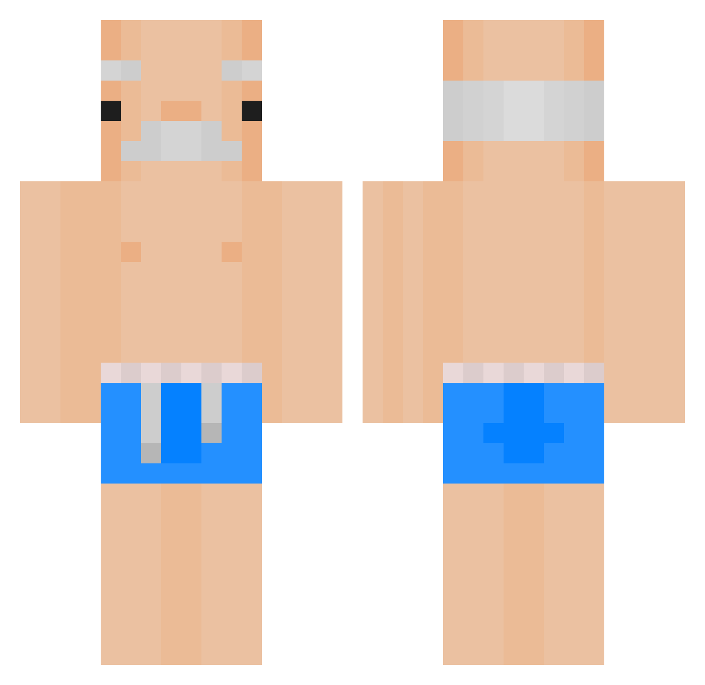 CaDra2012 Minecraft skin, front and back view