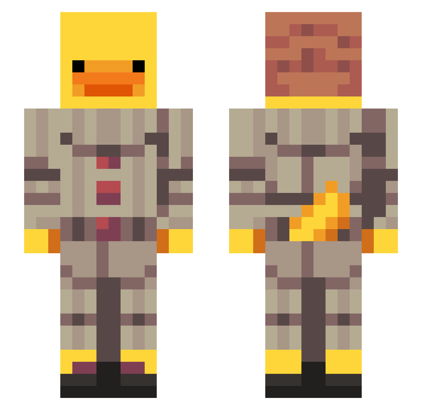 Young_Pinga Minecraft skin, front and back view