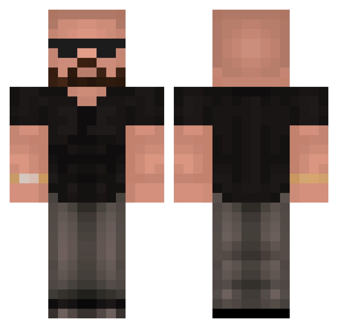 Big_Toester Minecraft skin, front and back view