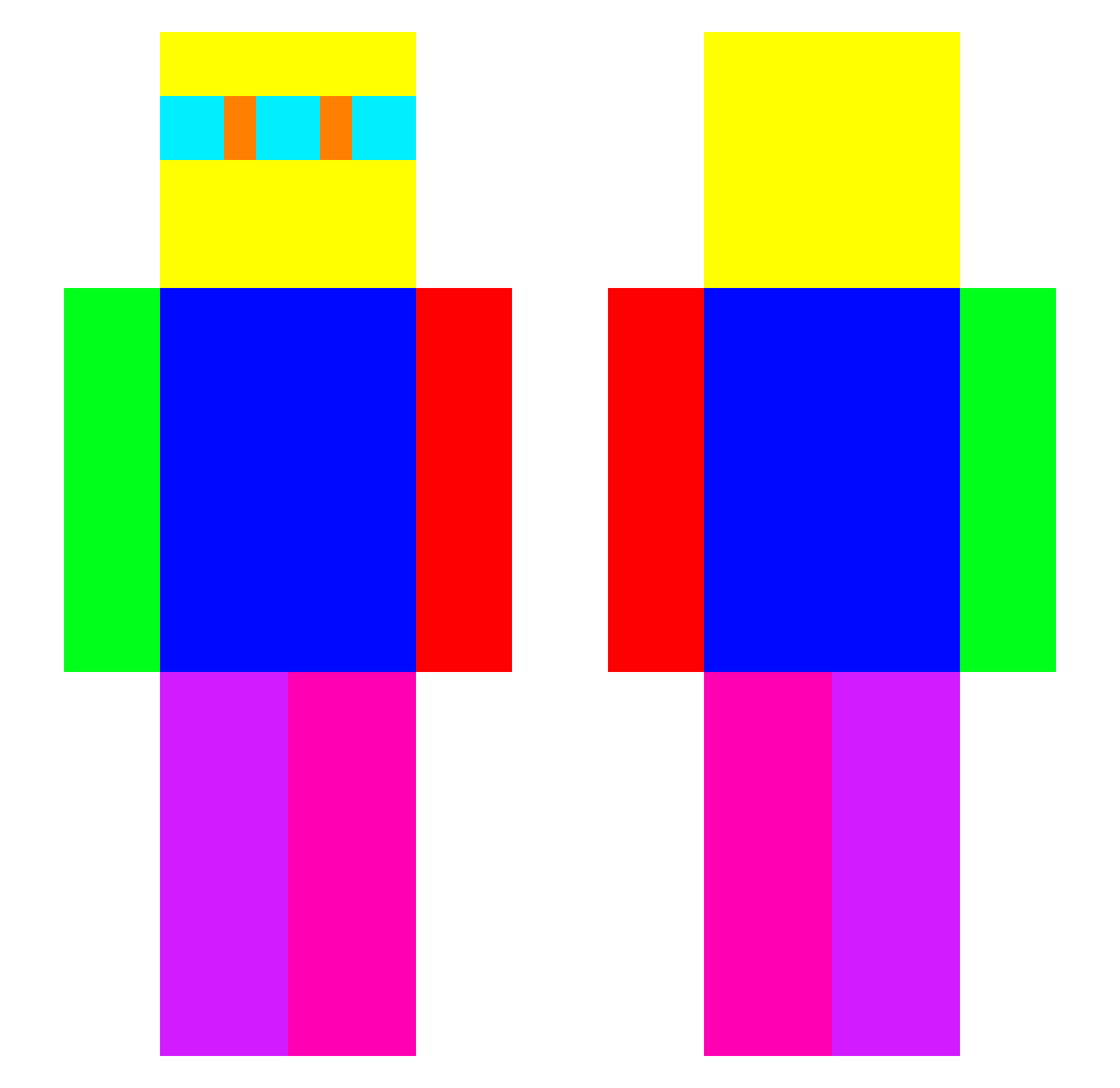 Yiang_TW Minecraft skin, front and back view