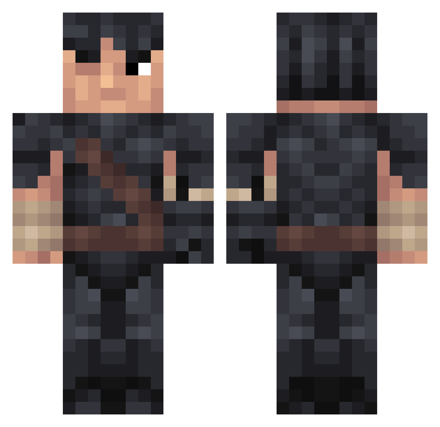 nkoul Minecraft skin, front and back view