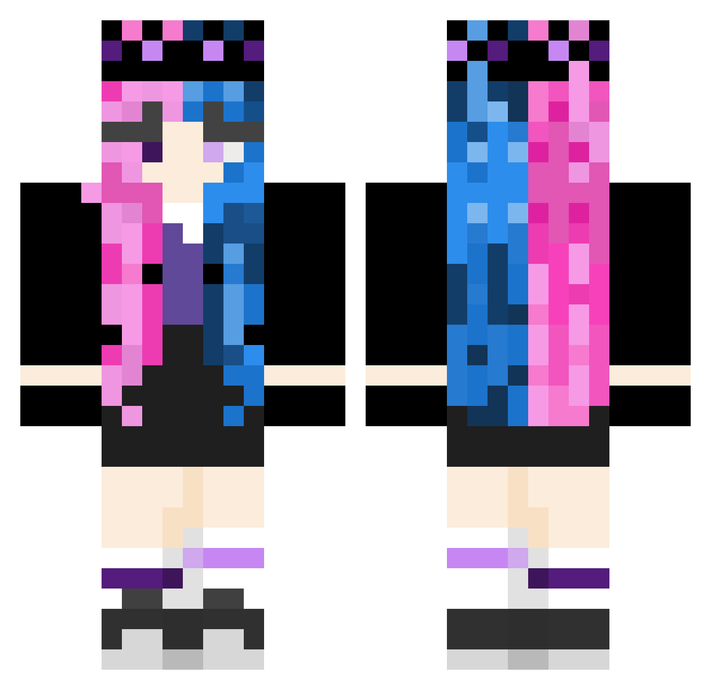 Proxies_Podcast Minecraft skin, front and back view