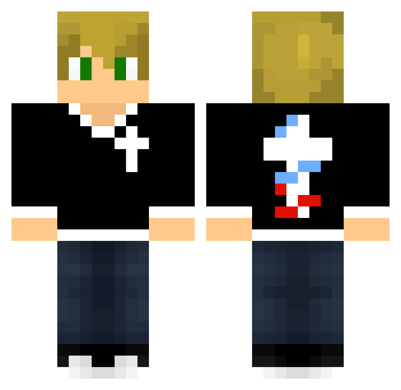 Derek171 Minecraft skin, front and back view