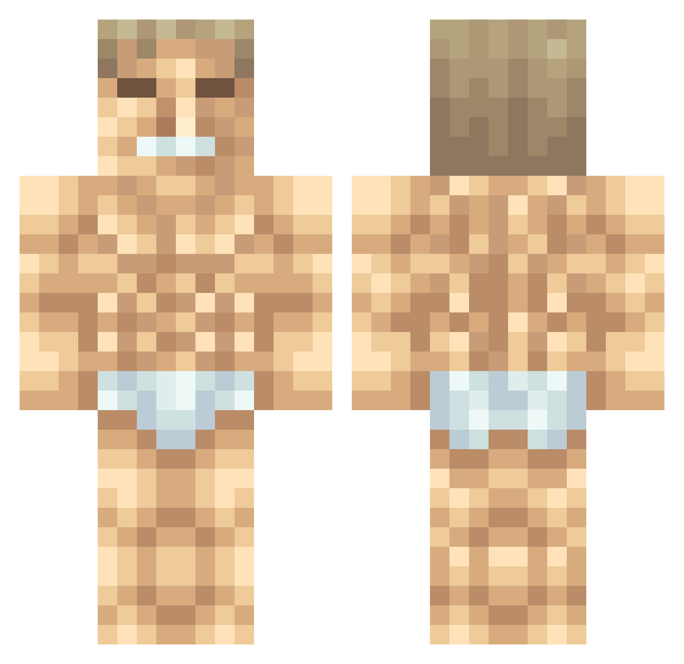 SlaveNextDoor Minecraft skin, front and back view