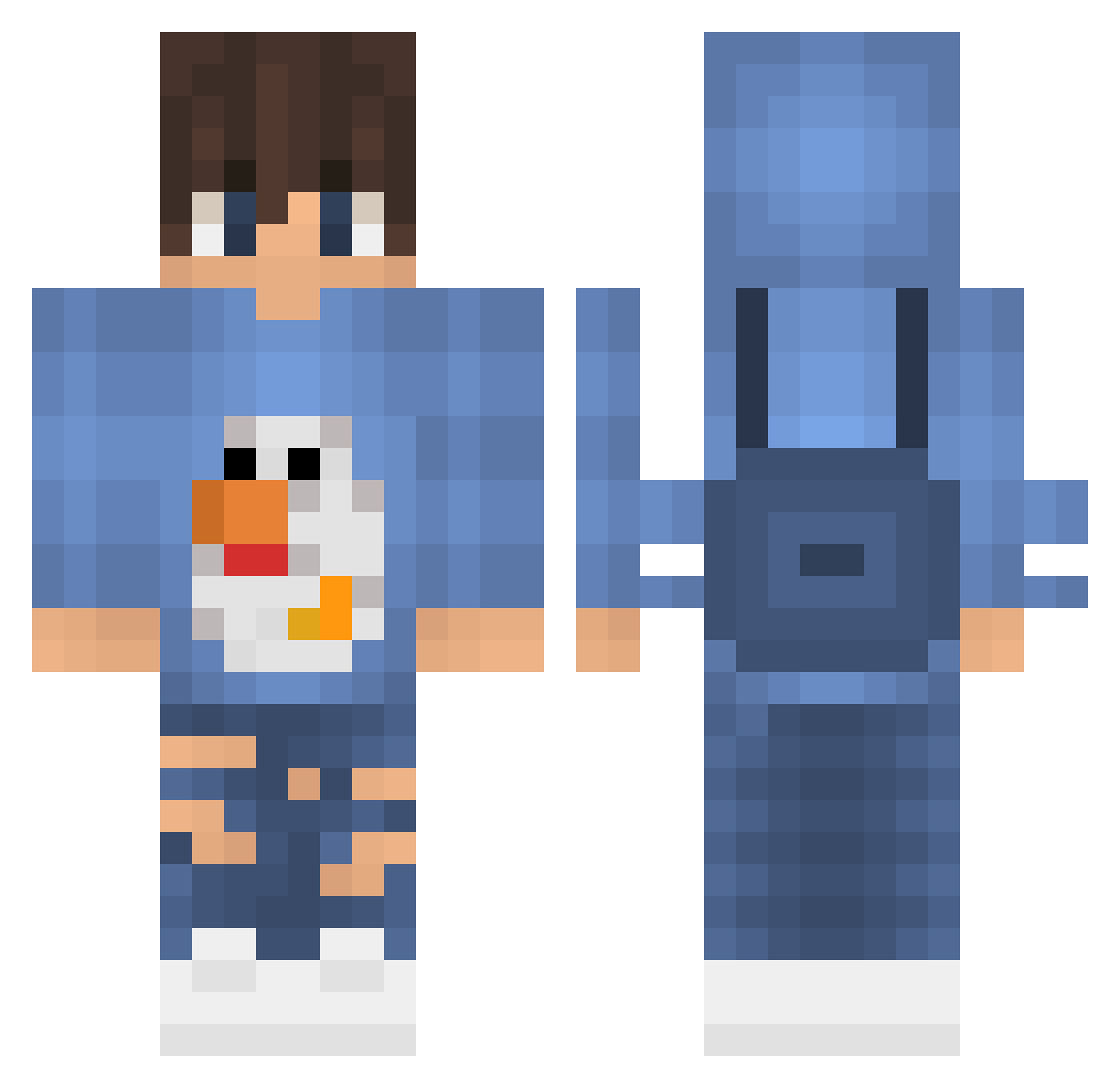TriLow Minecraft skin, front and back view