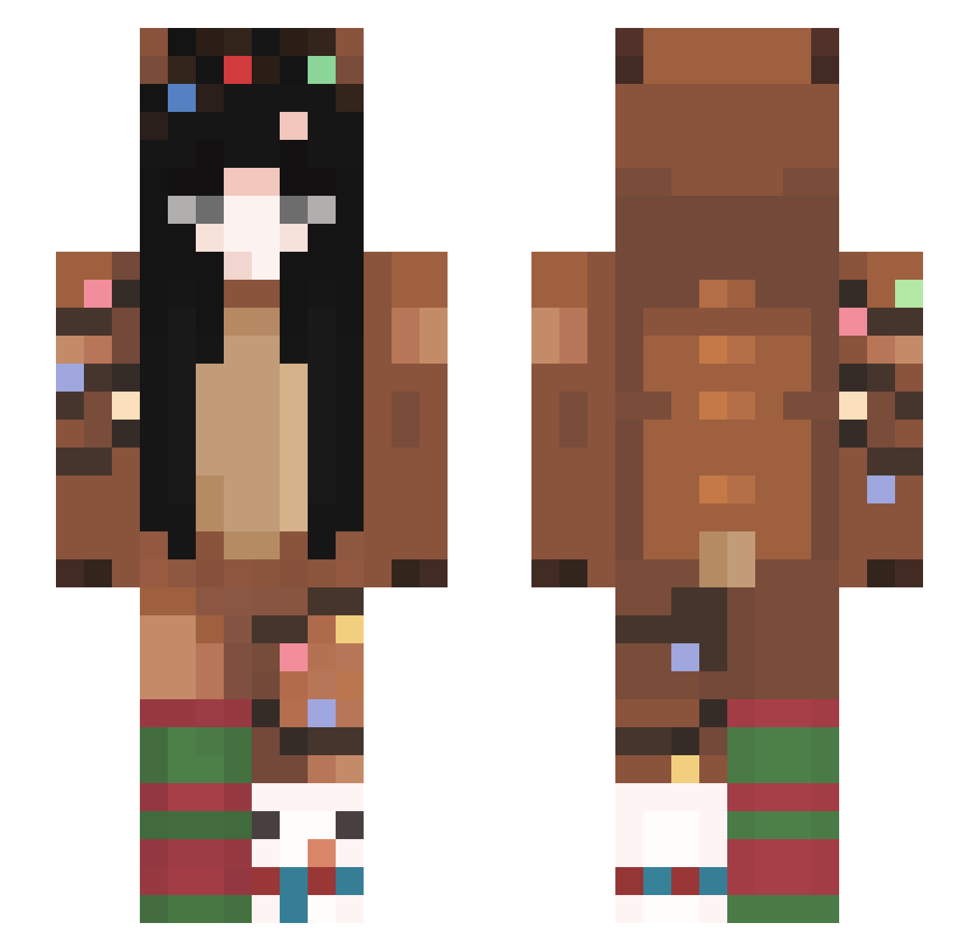 0011000100110100 Minecraft skin, front and back view