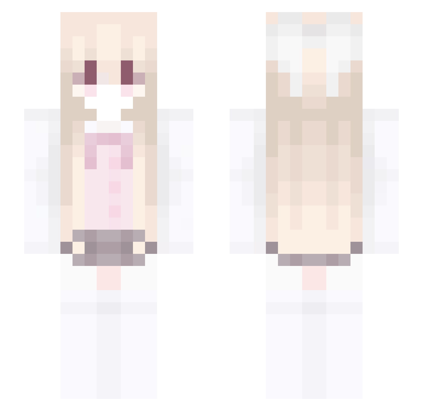 Chloe Minecraft skin, front and back view
