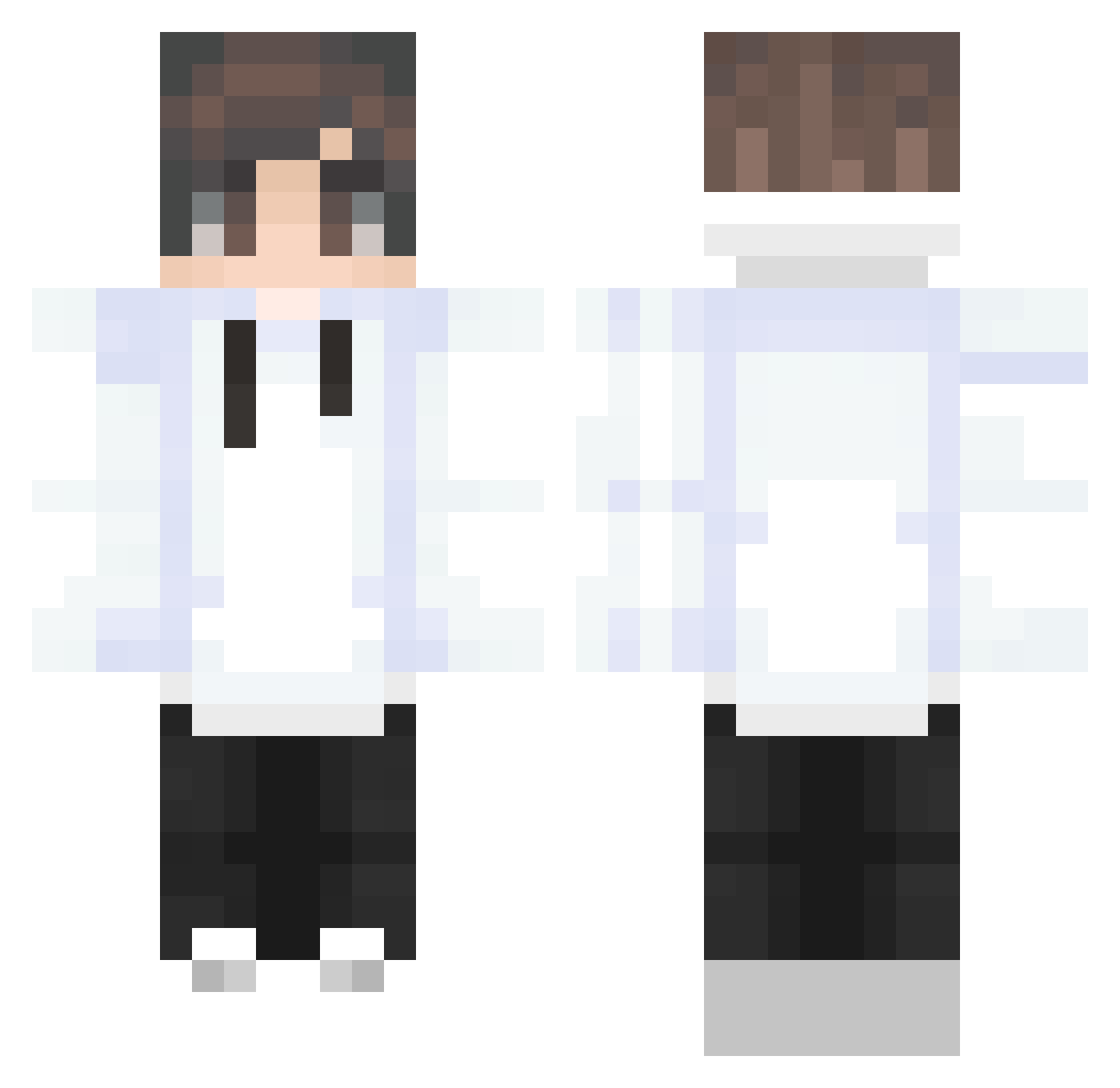rParadox Minecraft skin, front and back view