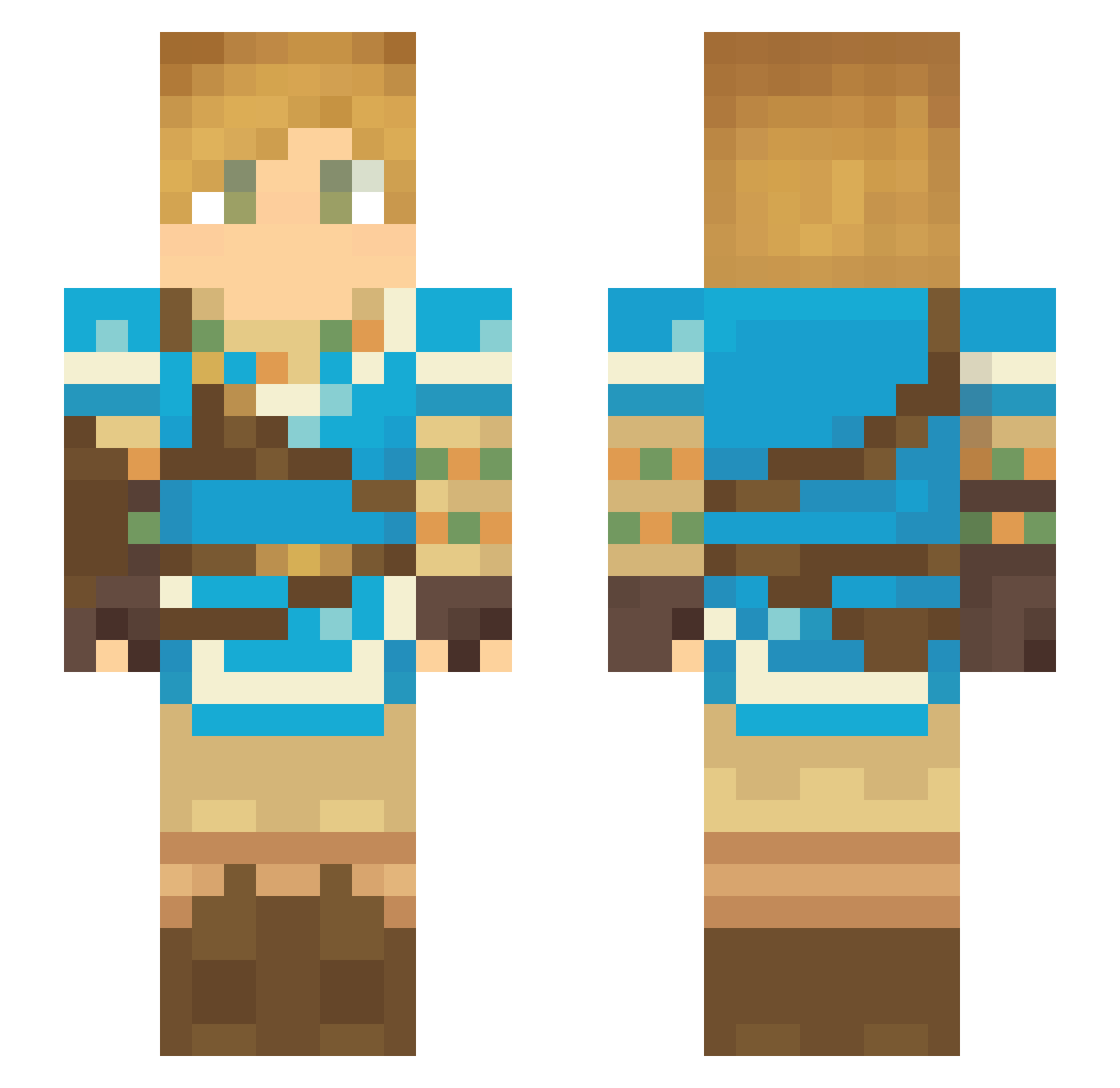 ENTELODONT Minecraft skin, front and back view