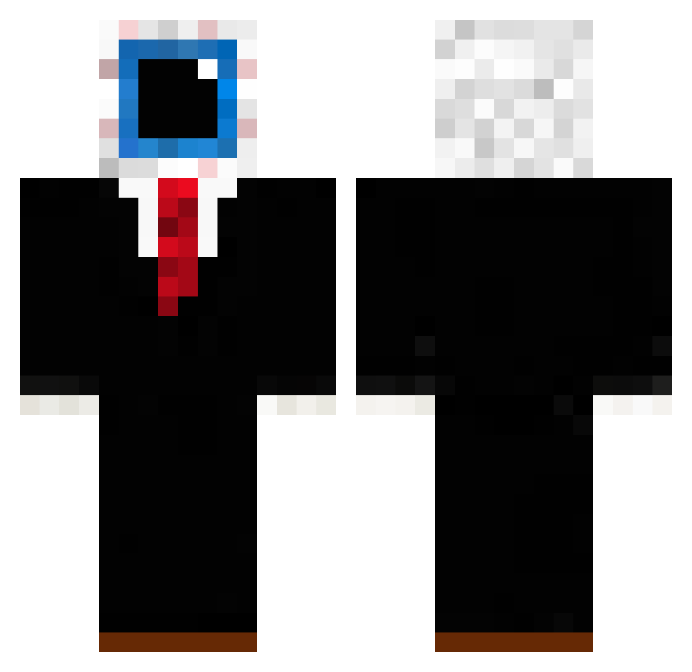 FMQ0 Minecraft skin, front and back view
