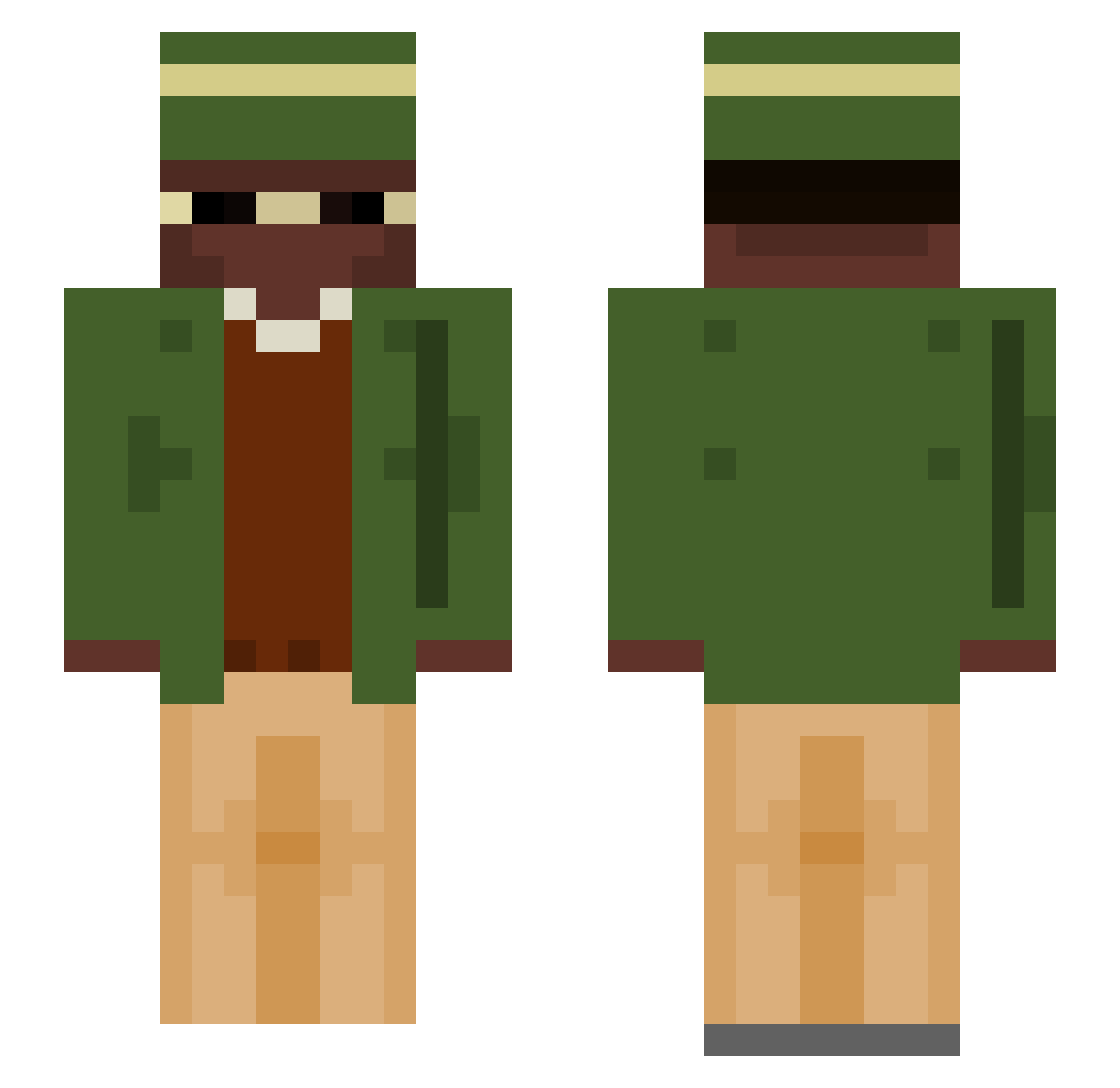 zey2k Minecraft skin, front and back view