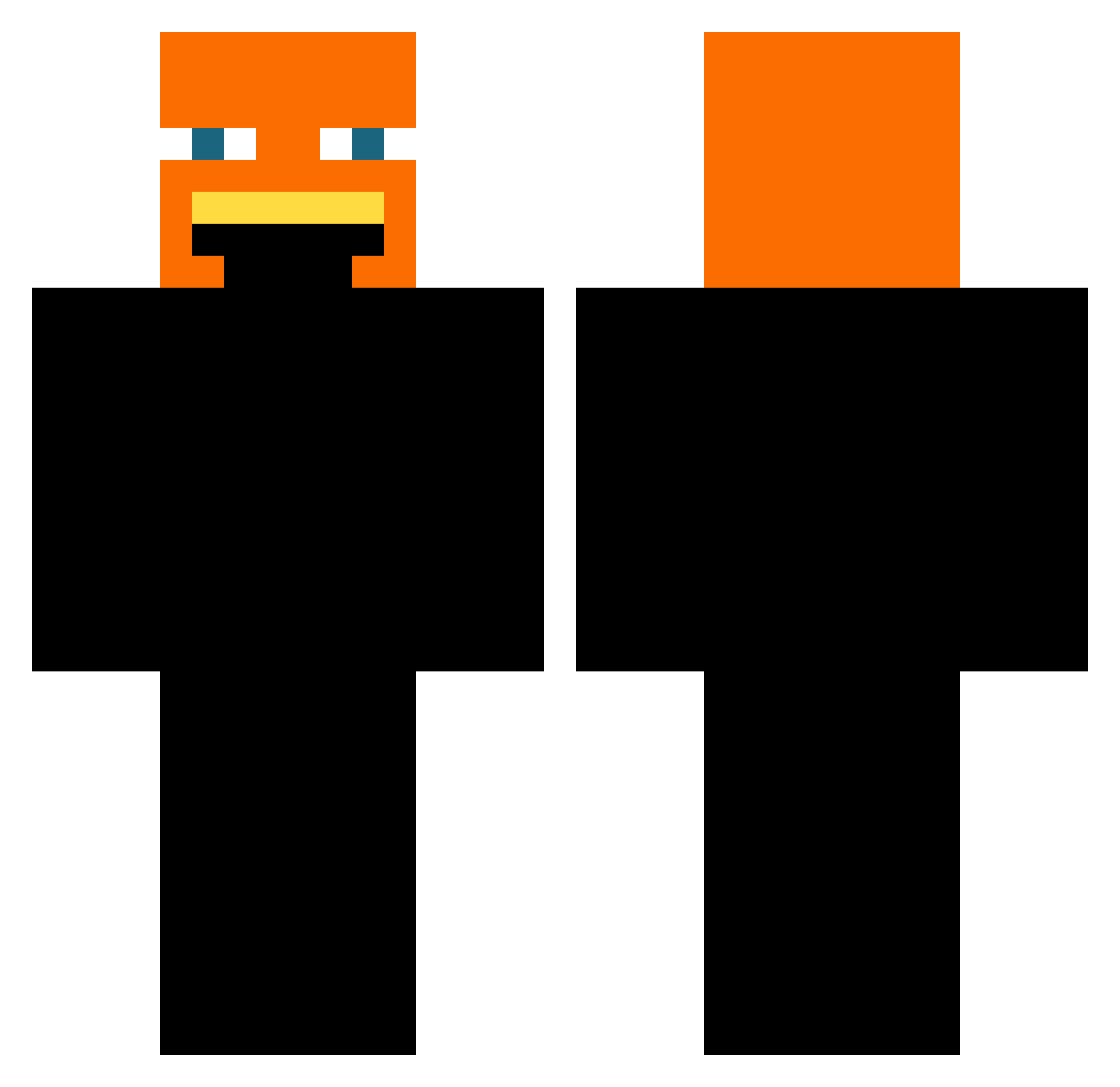 Scary0range Minecraft skin, front and back view