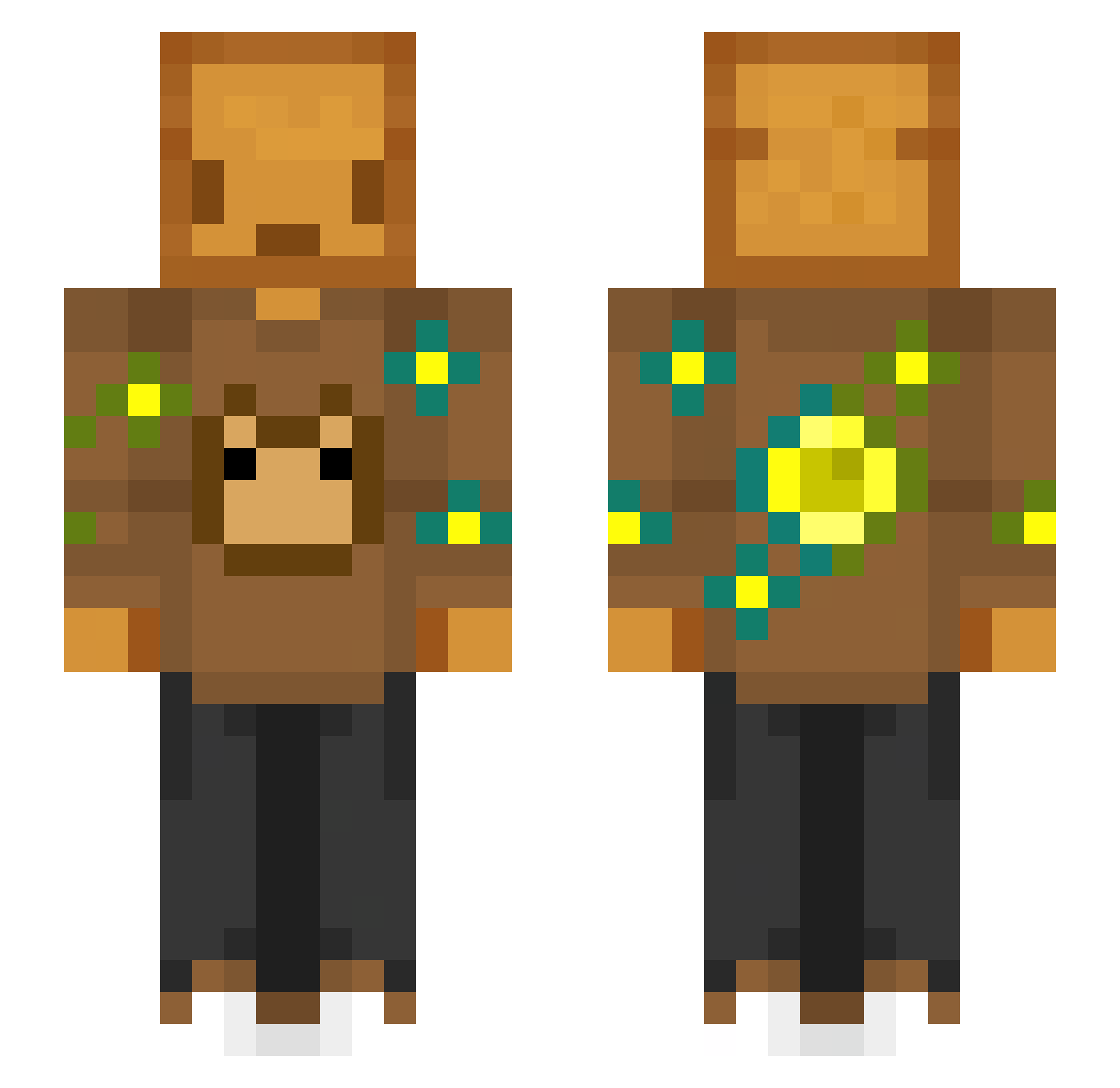 Tobi_Toastbrot Minecraft skin, front and back view