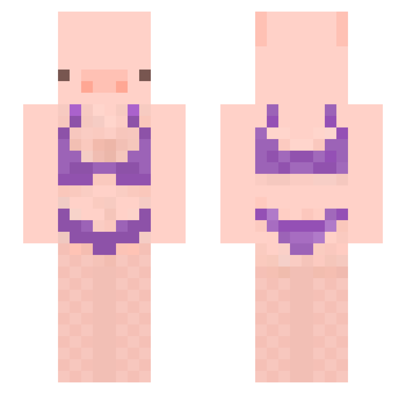 zKyoko Minecraft skin, front and back view
