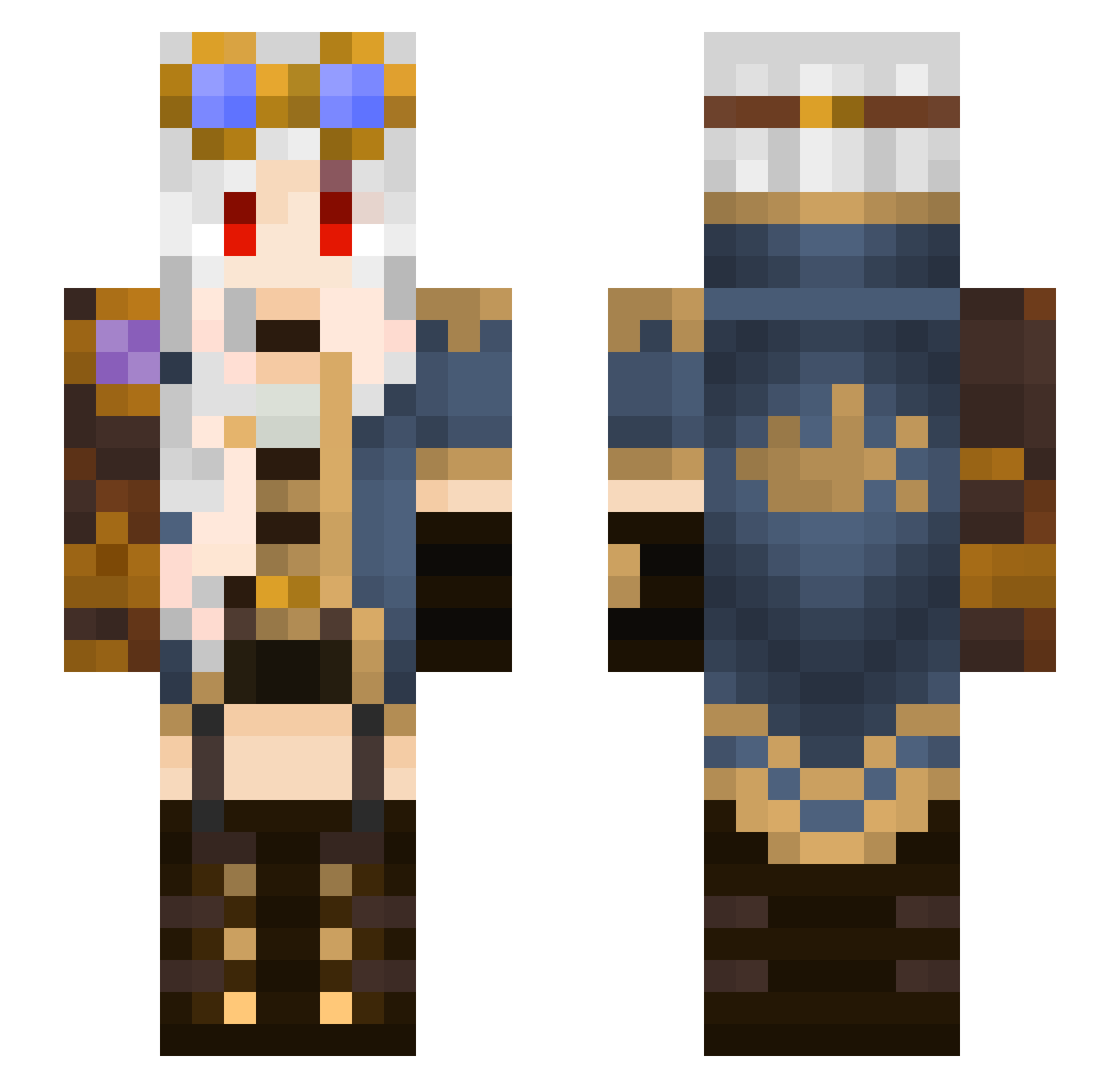 Soitaryboat Minecraft skin, front and back view