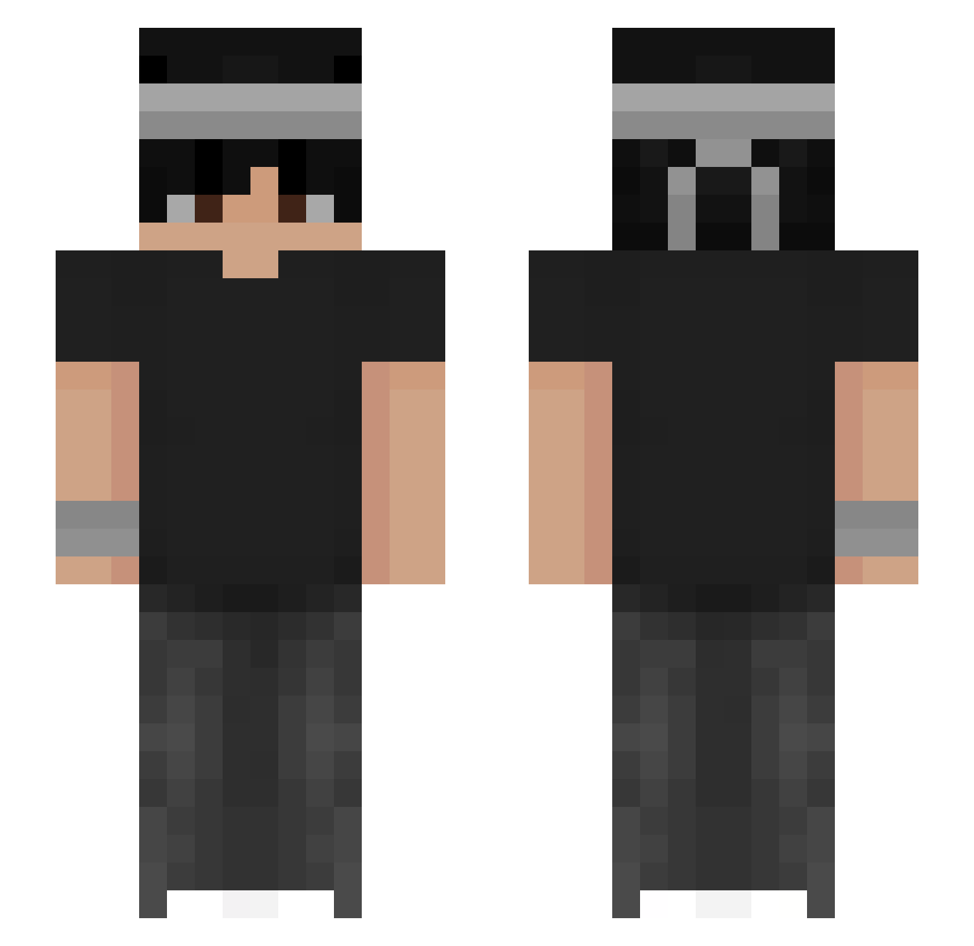 ShanixMoralix Minecraft skin, front and back view