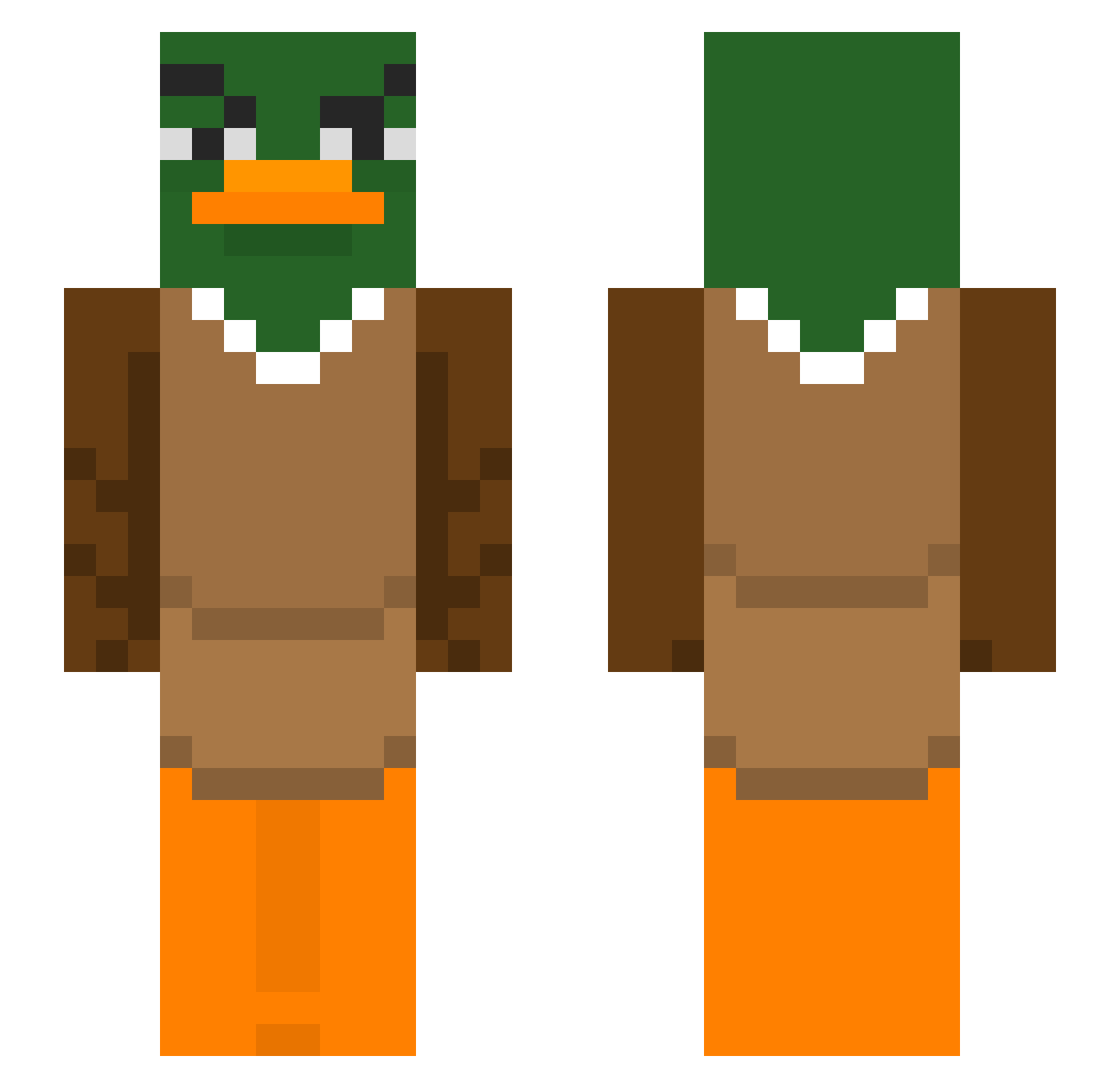 Vibananza Minecraft skin, front and back view