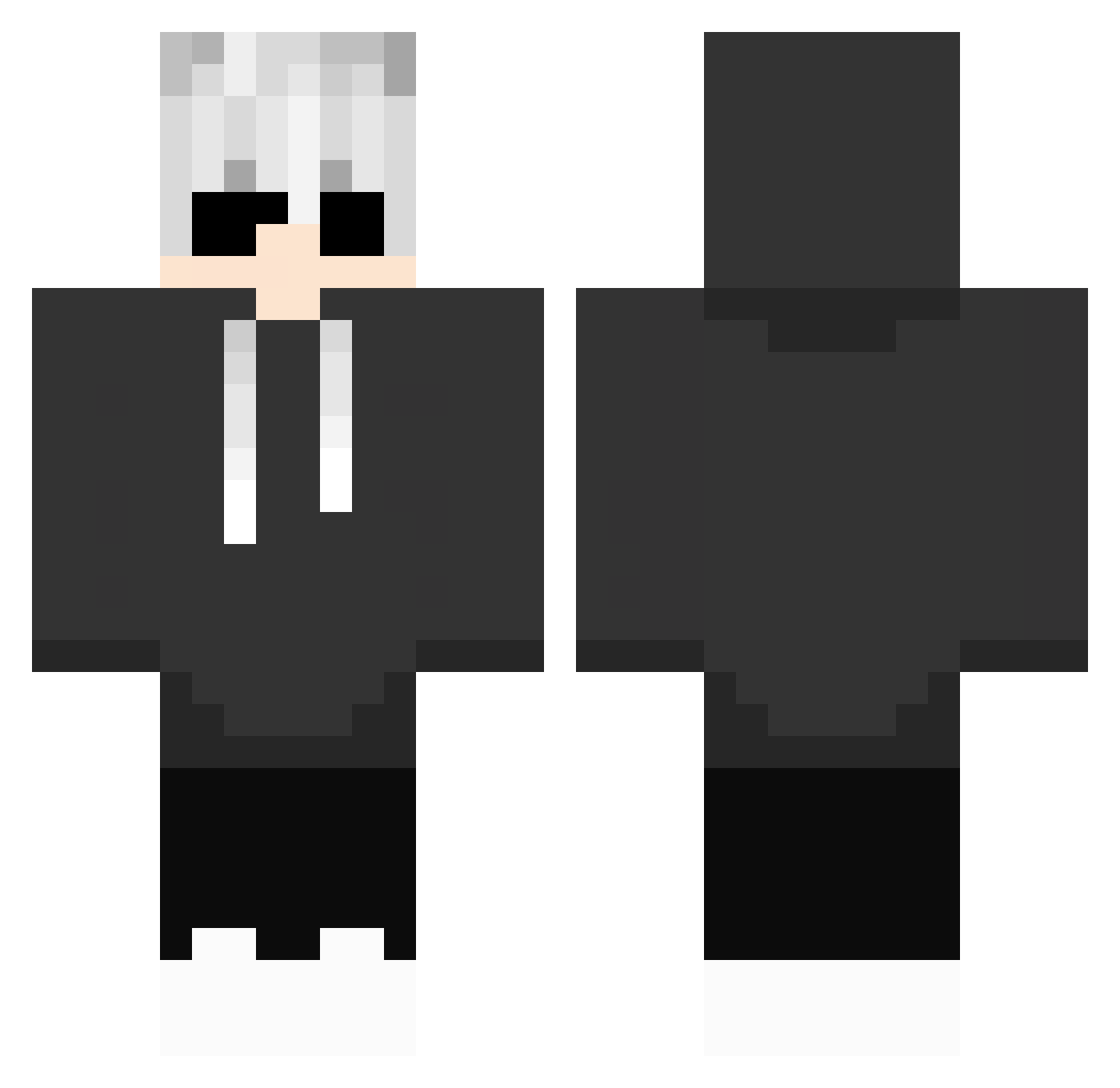 ShadowVelynx Minecraft skin, front and back view