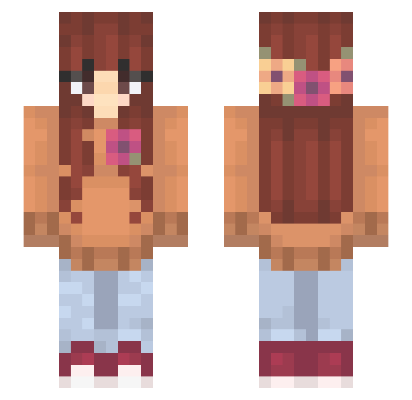 Veiqu Minecraft skin, front and back view