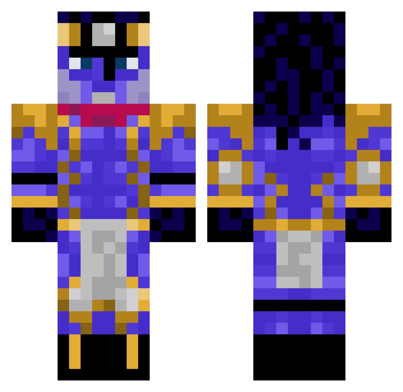 Hsunnnn Minecraft skin, front and back view